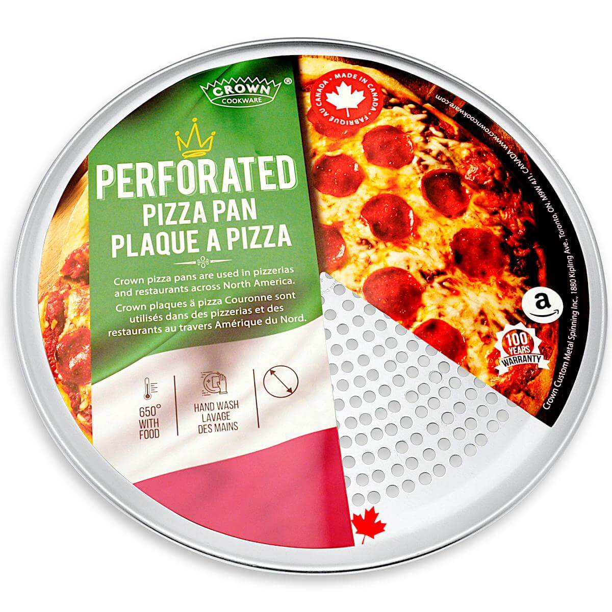 12-Inch Perforated Pizza Pan by Crown Cookware - Non-Stick Baking Sheet for Crispy Crust, Perfect for Home & Commercial Use
