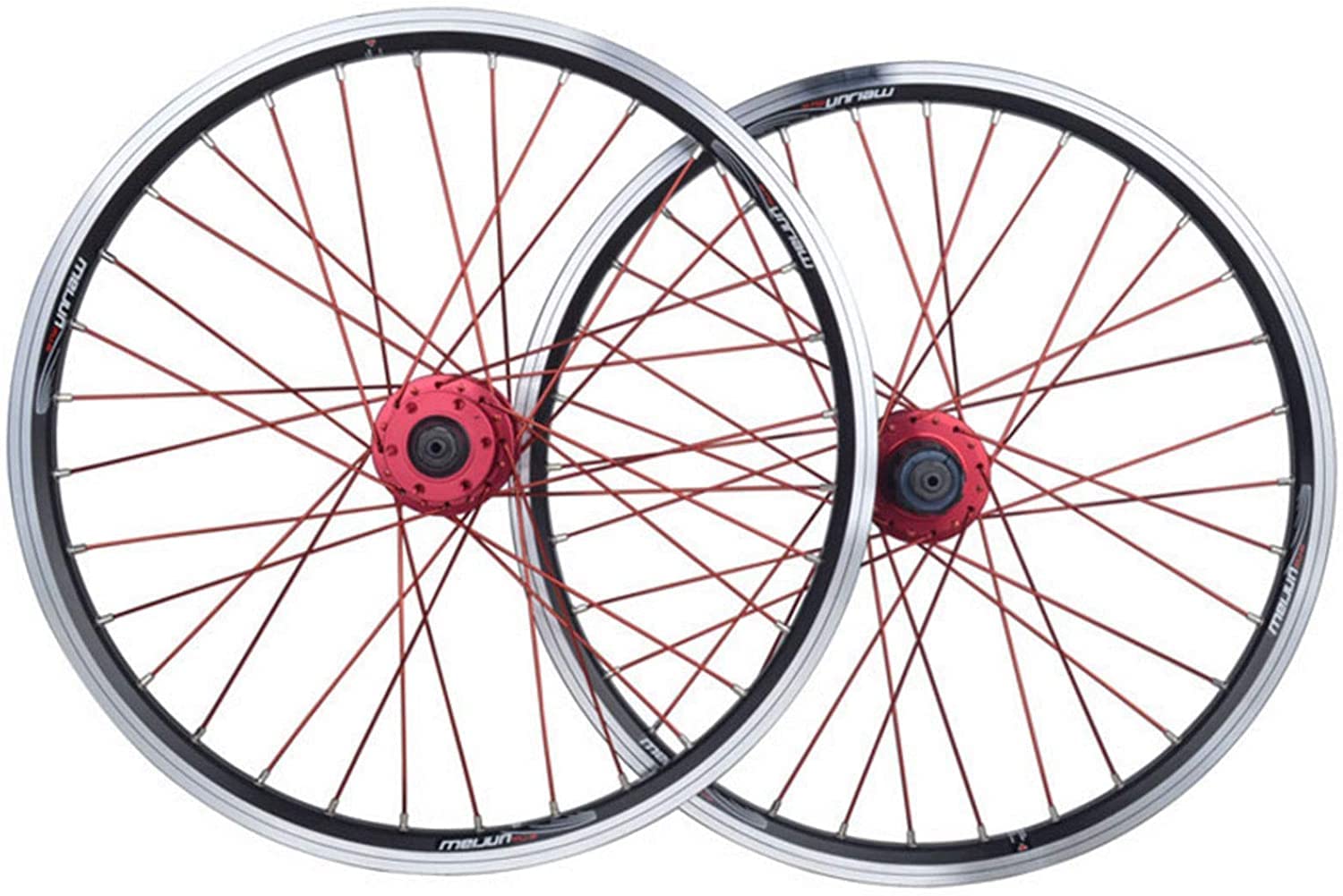 20 Inch Folding Bike Wheelset - 32H Aluminum Alloy 406 Bicycle Wheels with Quick Release for V-Brake & Disc Brake - Perfect for Commuting, Urban Riding & Road Cycling