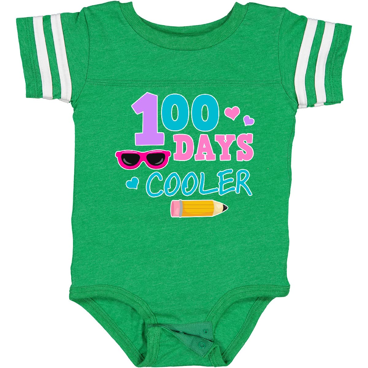 Inktastic 100 Days Cooler in Pink Baby Bodysuit - Soft Cotton Onesie for Newborns & Infants - Perfect for 100 Days Celebration, Photo Shoots & Everyday Wear