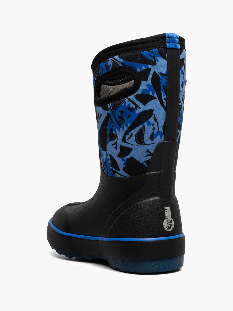 BOGS Black Multi Sharks Classic II Boots - Waterproof Winter Boots for Men & Women - Perfect for Hiking, Snow, and Outdoor Adventures