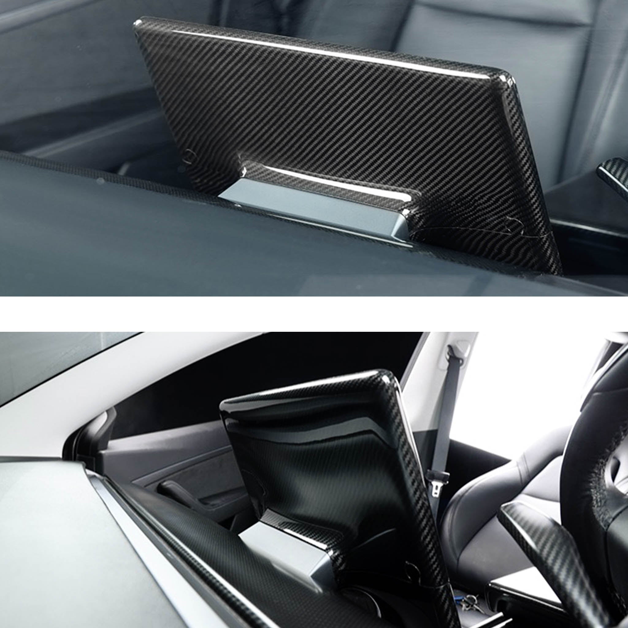Premium Carbon Fiber Touchscreen Protector for Tesla Model 3/Y & 2024 Model 3 - Anti-Glare Screen Cover with Scratch Resistance - Perfect for Daily Driving & Road Trips