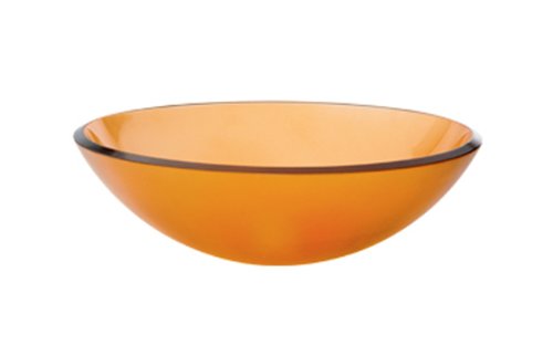 1000T-AM Tempered Glass Vessel - Frosted Amber Finish - Durable & Shatterproof - Perfect for Home Decor, Bathroom Storage & Wedding Centerpieces
