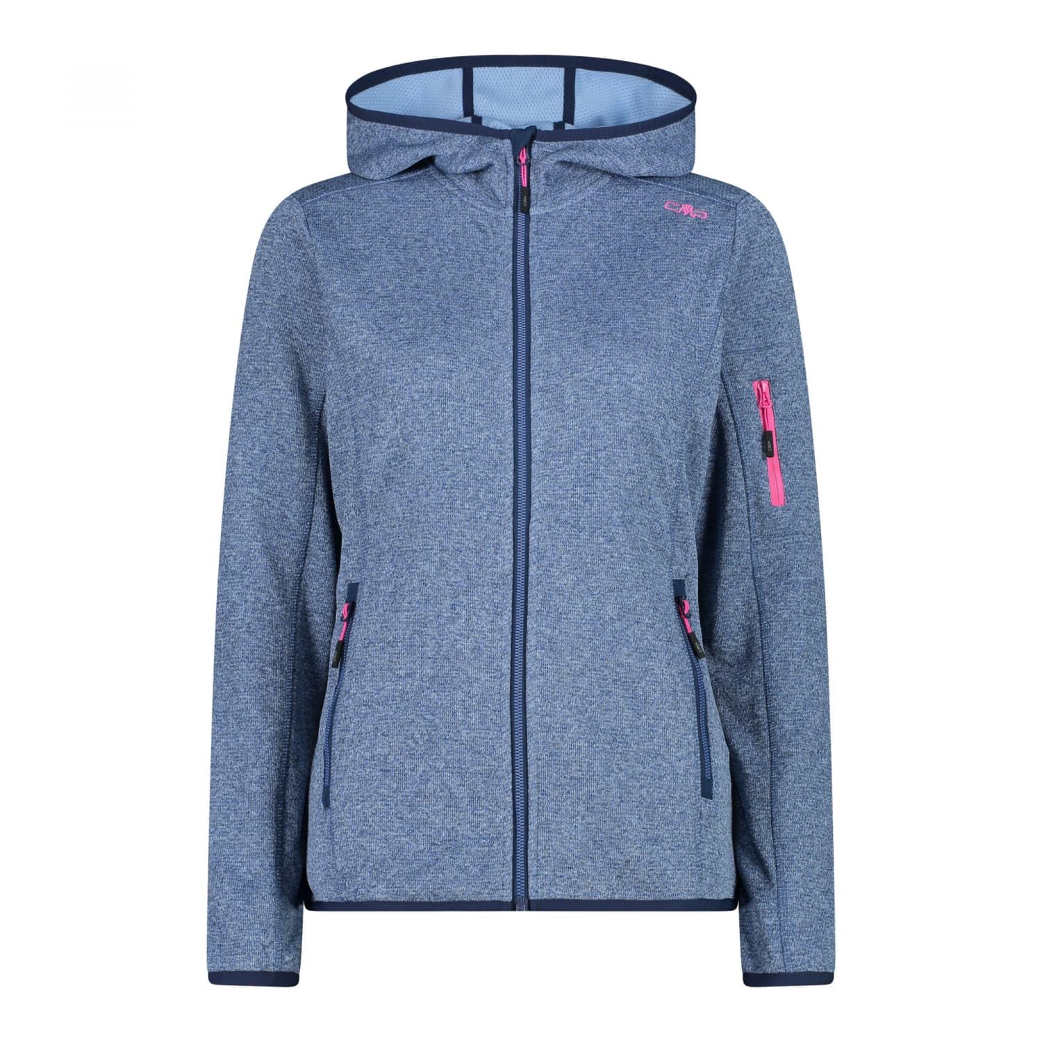 CMP Women's Lightweight Fleece Jacket with Knitted Hood - Soft Warm Winter Coat for Outdoor Activities Hiking Camping Travel