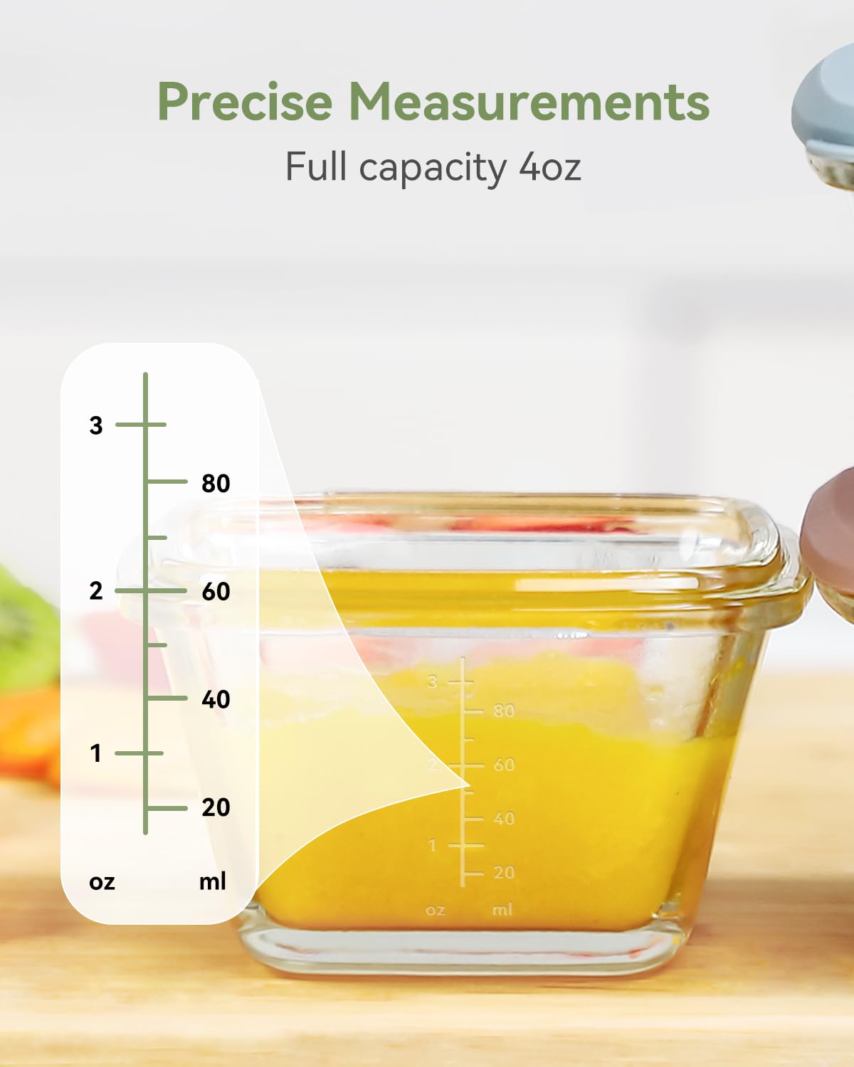 HEYVALUE 12-Pack 4 oz Glass Baby Food Storage Containers with Lids - BPA Free, Microwave/Dishwasher/Freezer Safe - Perfect for Homemade Baby Food, Meal Prep & Snack Storage