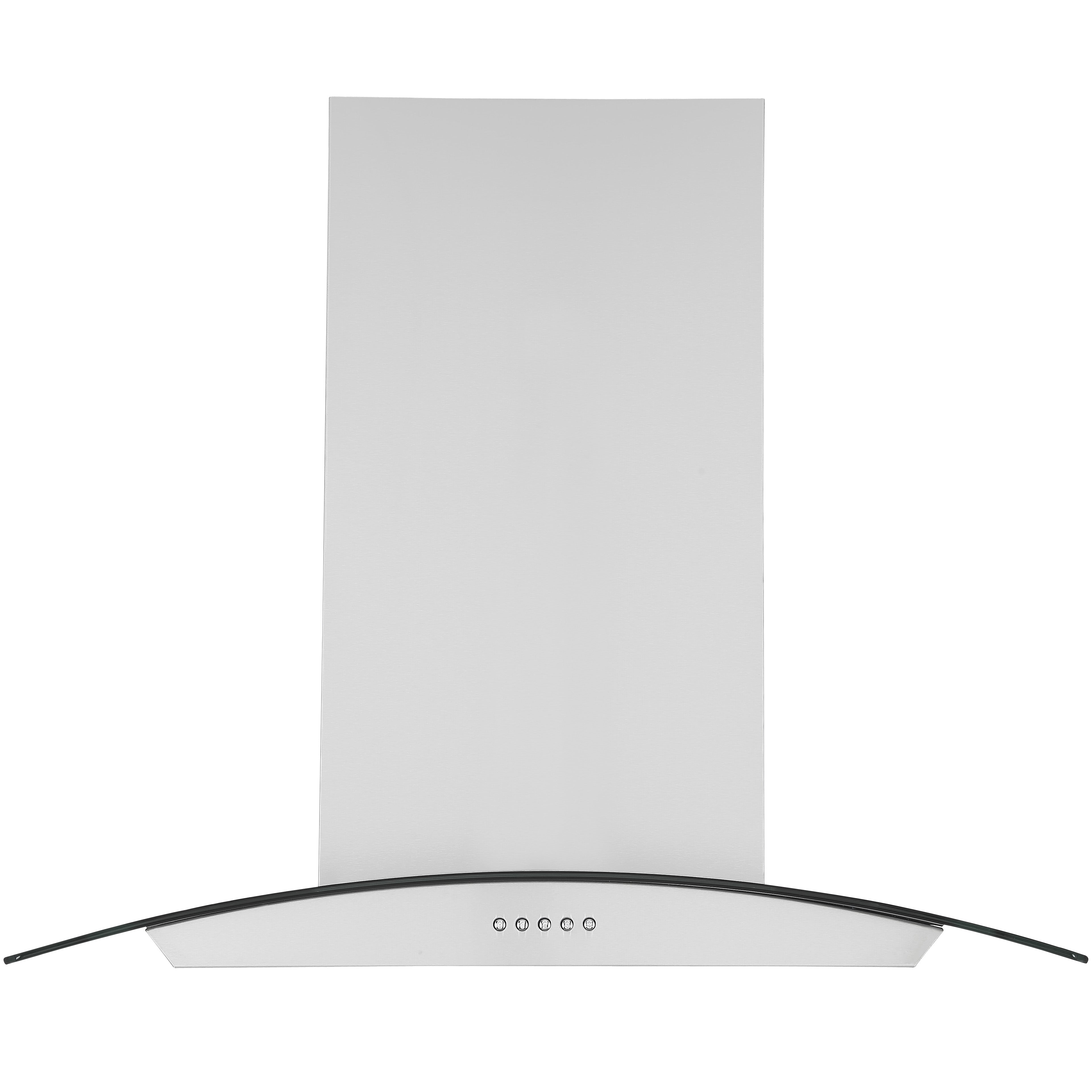 30 Inch Stainless Steel Convertible Island Mount Range Hood with Glass Canopy - Powerful Kitchen Ventilation for Open Concept Homes & Modern Kitchens