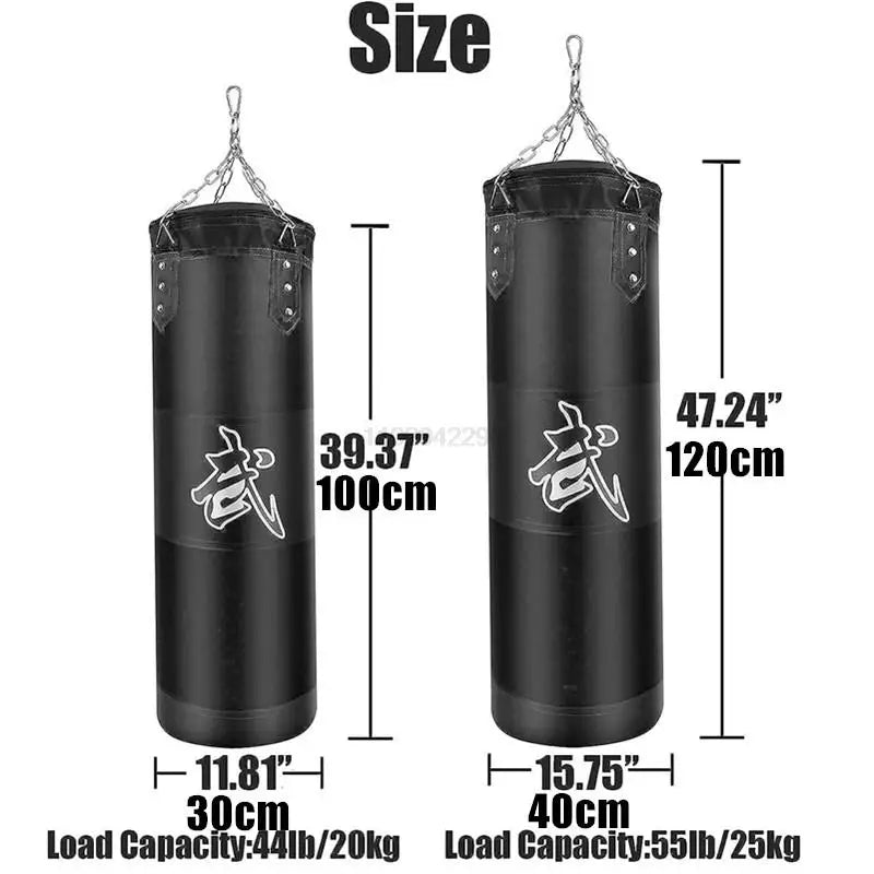 Durable Punching Sandbag for Boxing Training with Heavy-Duty Metal Chain Hook - Perfect for Home Gym, MMA, and Fitness Workouts