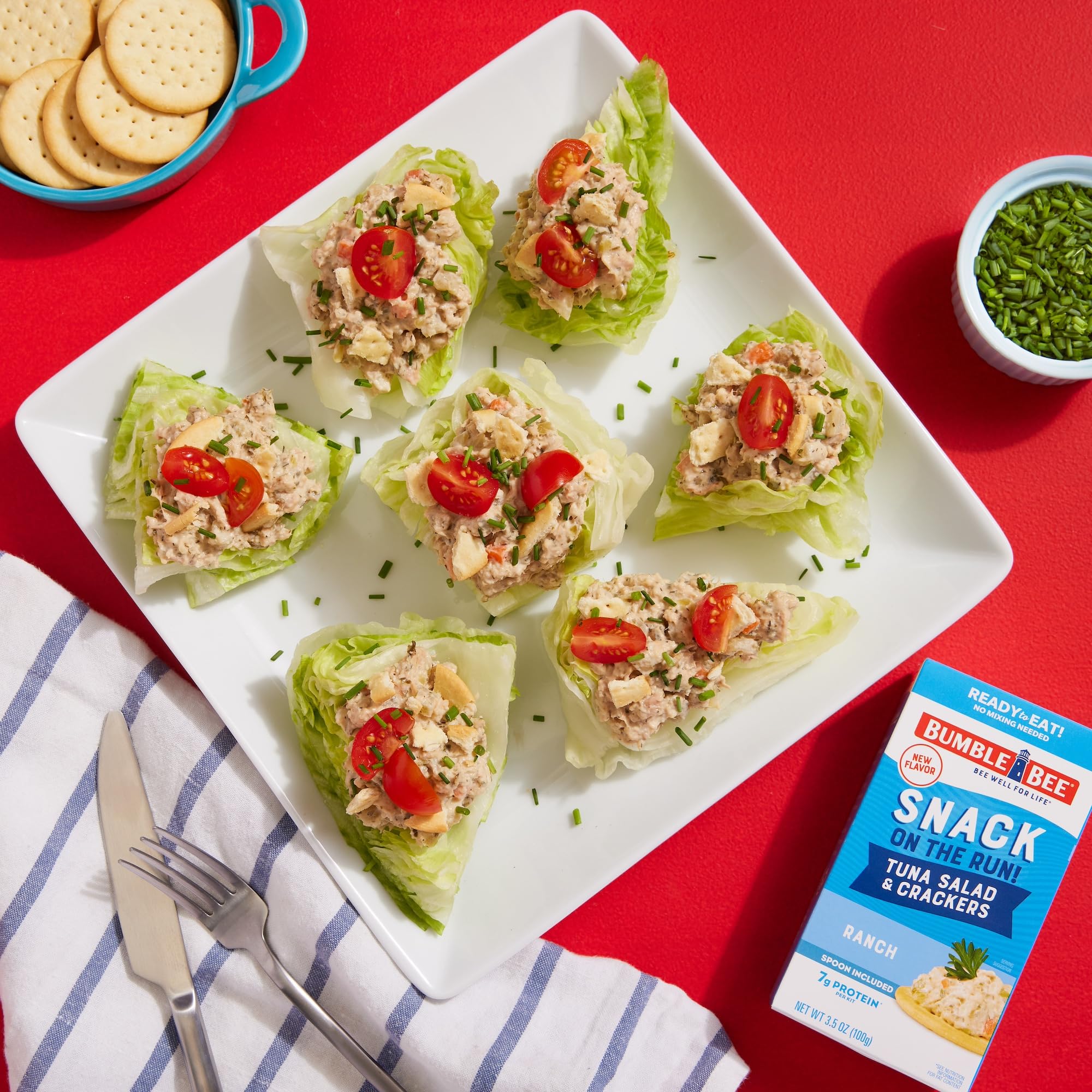 Bumble Bee Ranch Tuna Salad with Crackers Kit - 12 Pack (3.5oz Each) | Wild Caught, Shelf-Stable Protein Snack | Ready-to-Eat with Spoon Included | Perfect for Office Lunch, Hiking & Emergency Food Supply