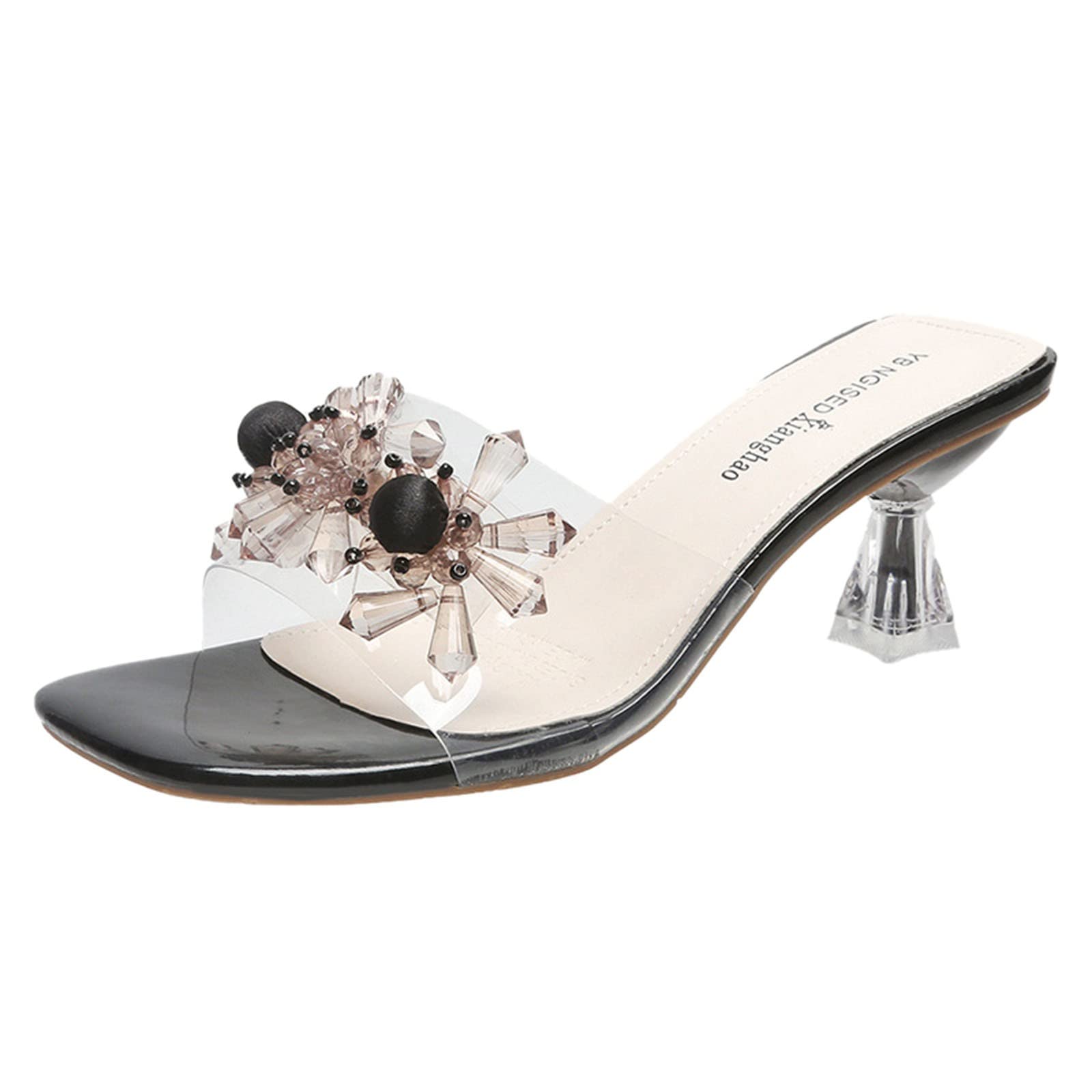 Stylish Women's Rhinestone Lace-Up High Heel Sandals - Breathable Summer Casual Shoes for Women | Perfect for Weddings, Parties & Date Nights