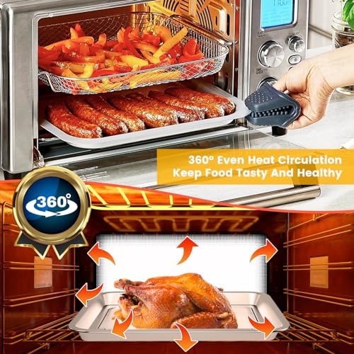 GCQ 12''×10'' Stainless Steel Air Fryer Tray Replacement for Emeril Lagasse Everyday 360 - Crisper Plate & Grill Pan Accessories (Not Compatible with Emeril French Door Model) - Perfect for Healthy Frying, Roasting Vegetables & Cooking Family Meals