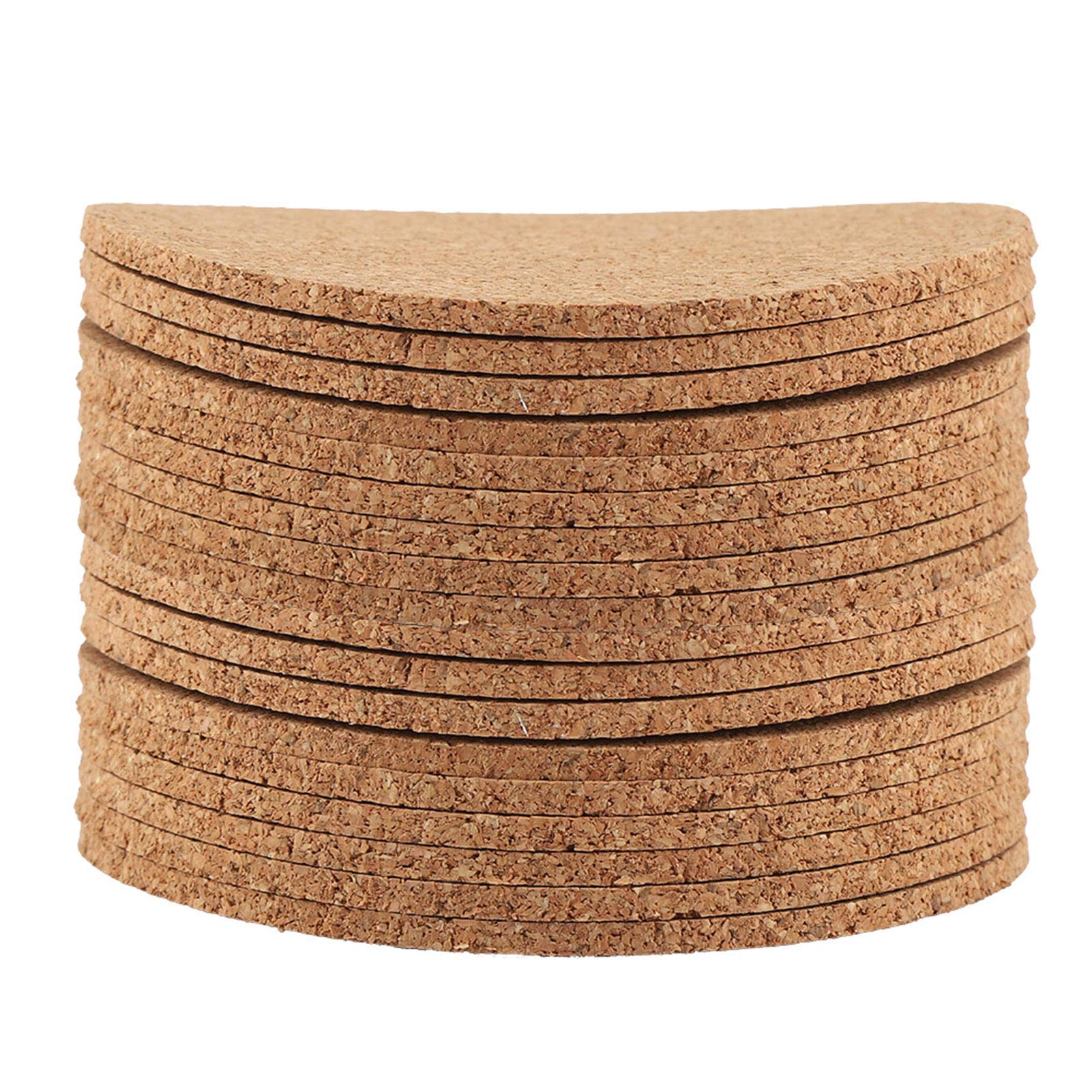 Premium Cork Coasters Set of 20 - Natural Wood Drink Coasters for Coffee, Tea, Beer & Wine - Protects Glass Tables, Desks & Countertops - Perfect for Home, Office, Bar & Restaurant Decor