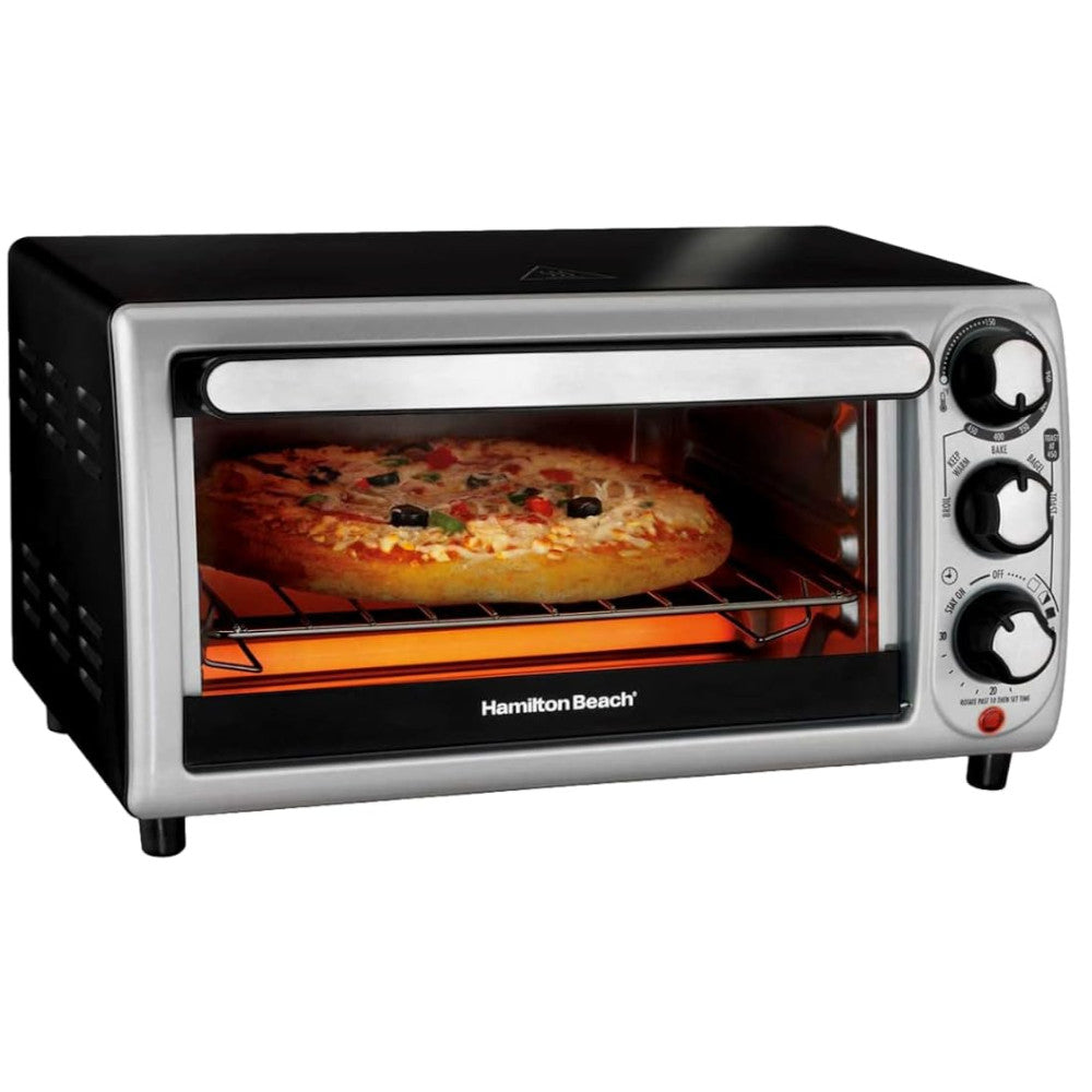 HAMILTON BEACH 31142 4-Slice Toaster Oven with Convection - Perfect for Baking, Broiling & Toasting - Ideal for Small Kitchens, Dorms & Offices