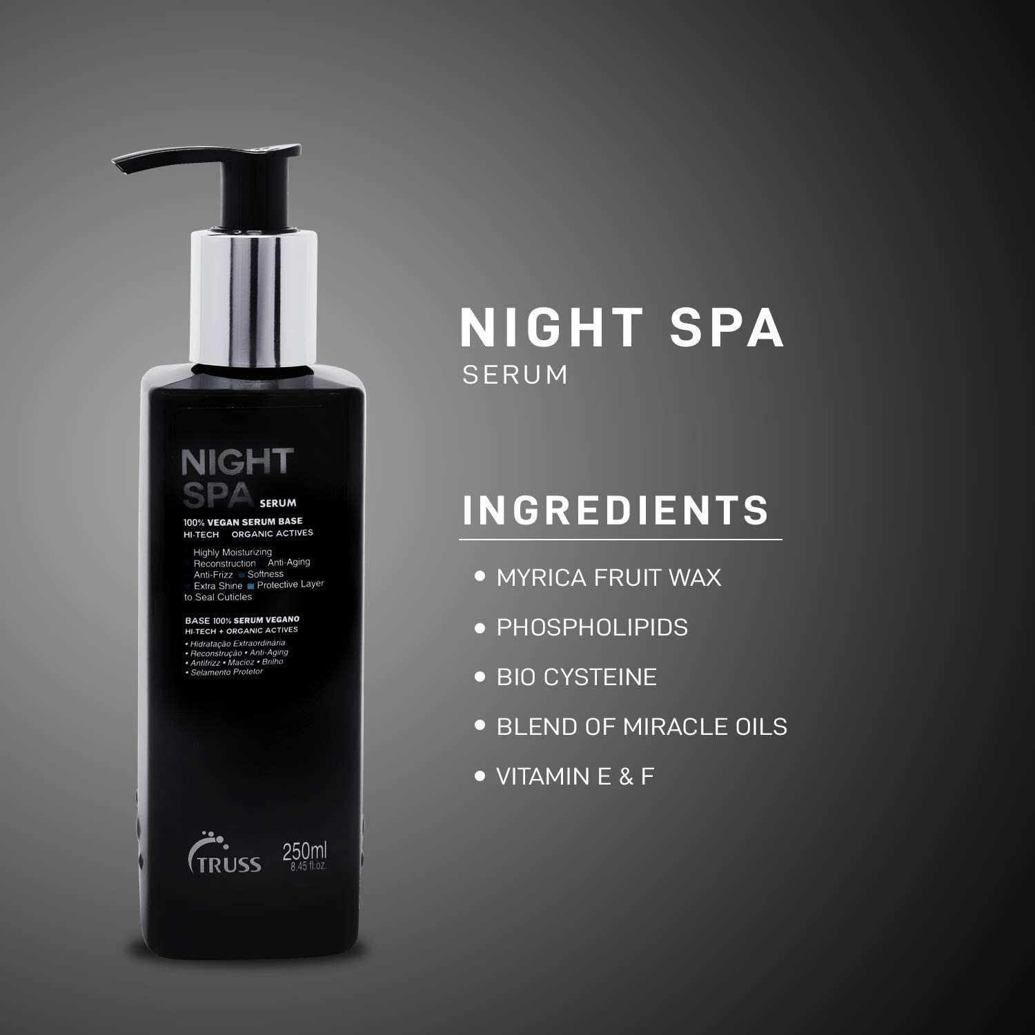 Truss Night Spa Serum & Amino Miracle Heat Protectant Spray - Overnight Hair Treatment Bundle for Damaged Hair | Professional Salon-Quality Repair for Dry, Frizzy Hair - Perfect for Nighttime Hair Care Routine & Heat Styling Protection