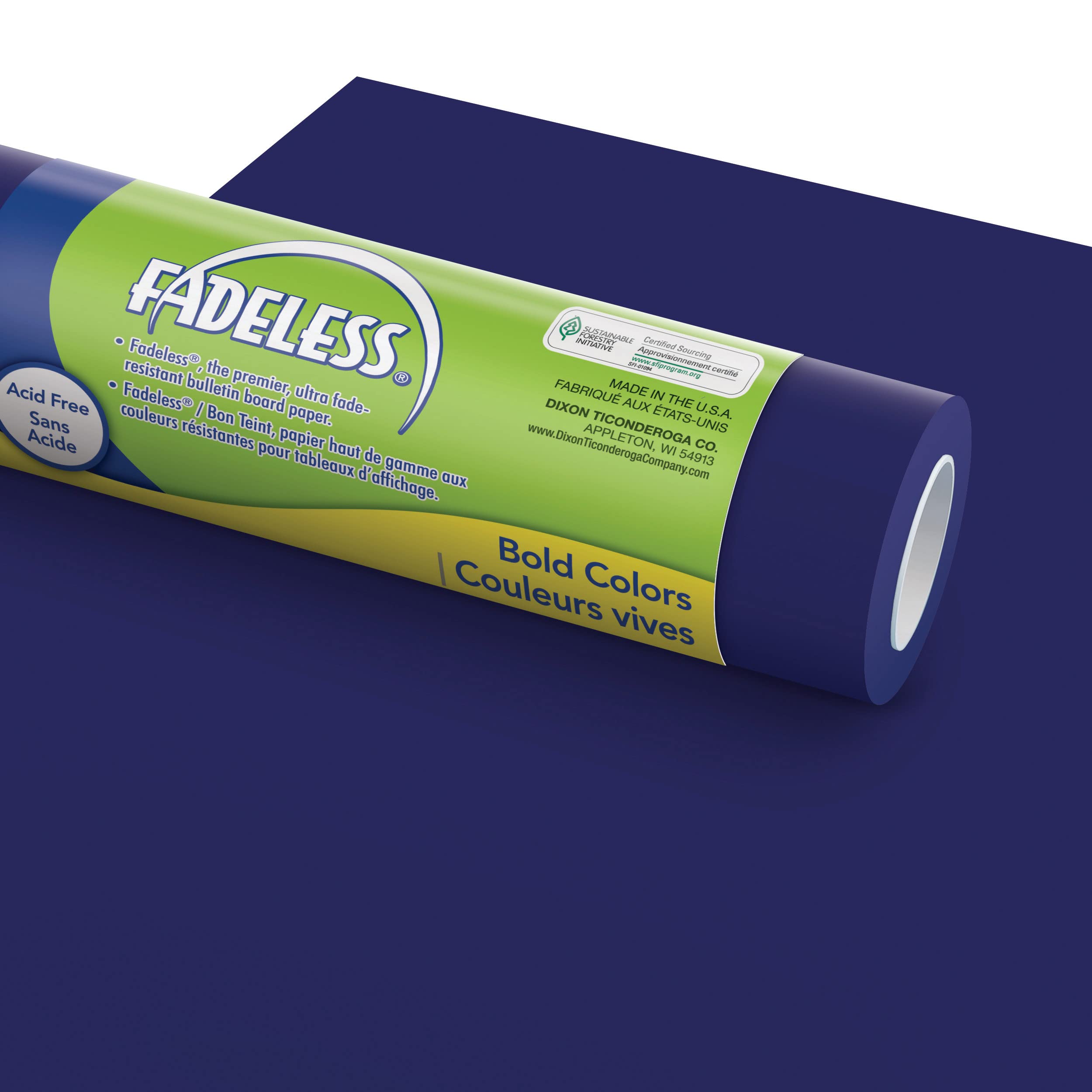 Fadeless Bulletin Board Paper - 48” x 200’ Fade-Resistant Classroom Decor Roll - Rich Dark Blue Backdrop for School Projects, Office Displays & Party Decorations