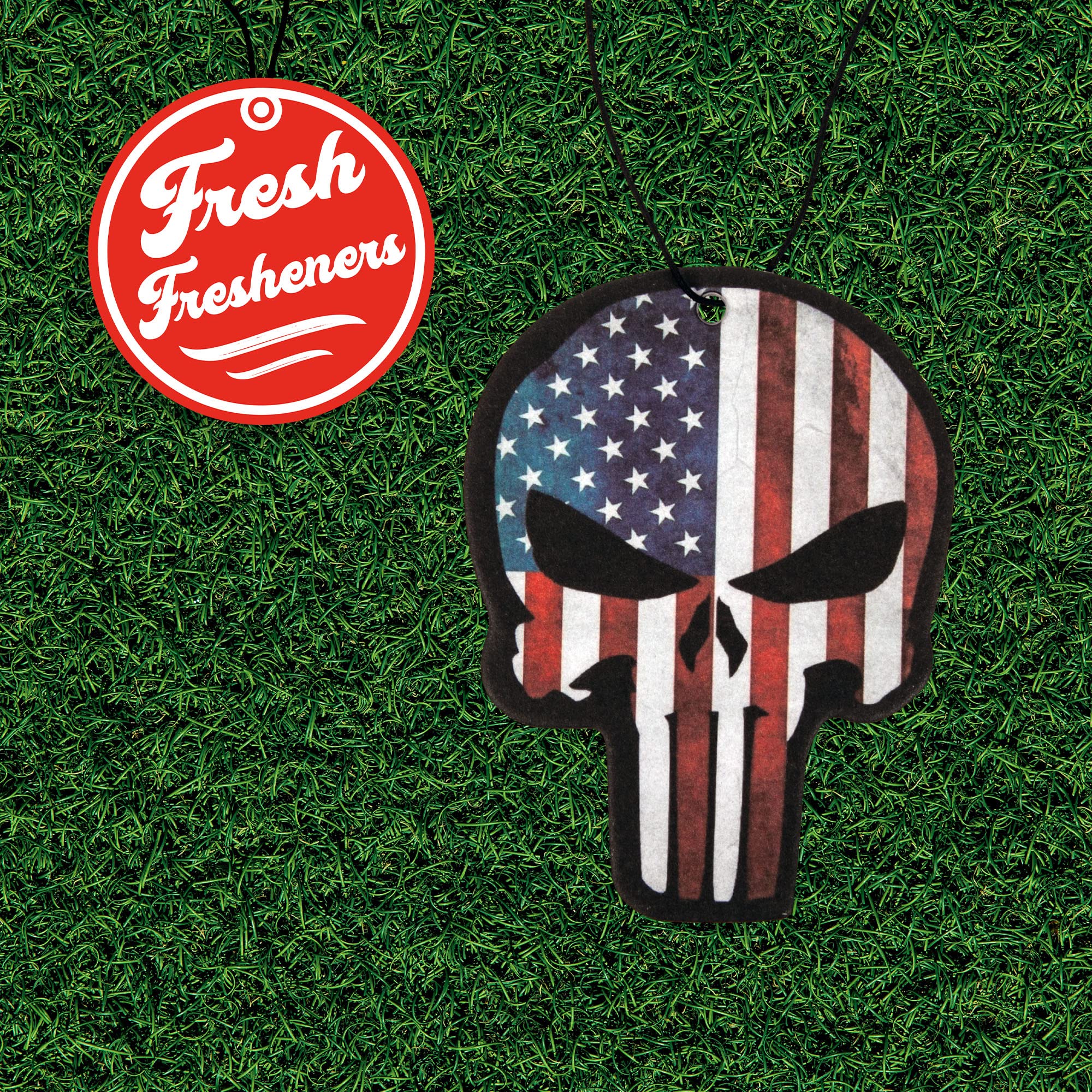 Punisher Skull Car Air Freshener - 6 Pack Essential Oil Scented Auto Fresheners for Cars & Vehicles | Long-Lasting Fragrance for Road Trips, Commuting & Office Use