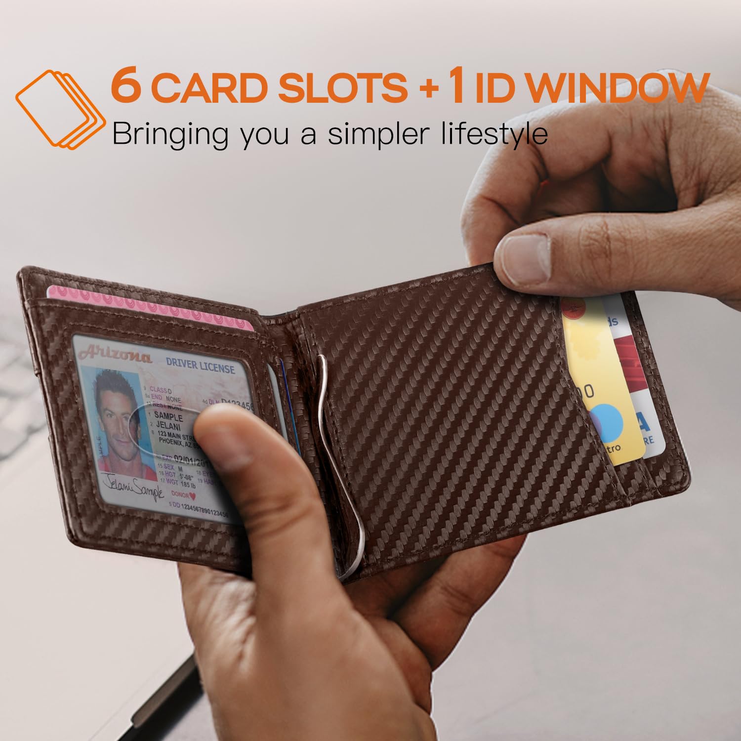 RUNBOX Genuine Leather Slim RFID Blocking Wallet for Men - Bifold Minimalist Front Pocket Wallet with Money Clip & Gift Box - Perfect for Everyday Carry, Travel & Business (Thin & Lightweight)