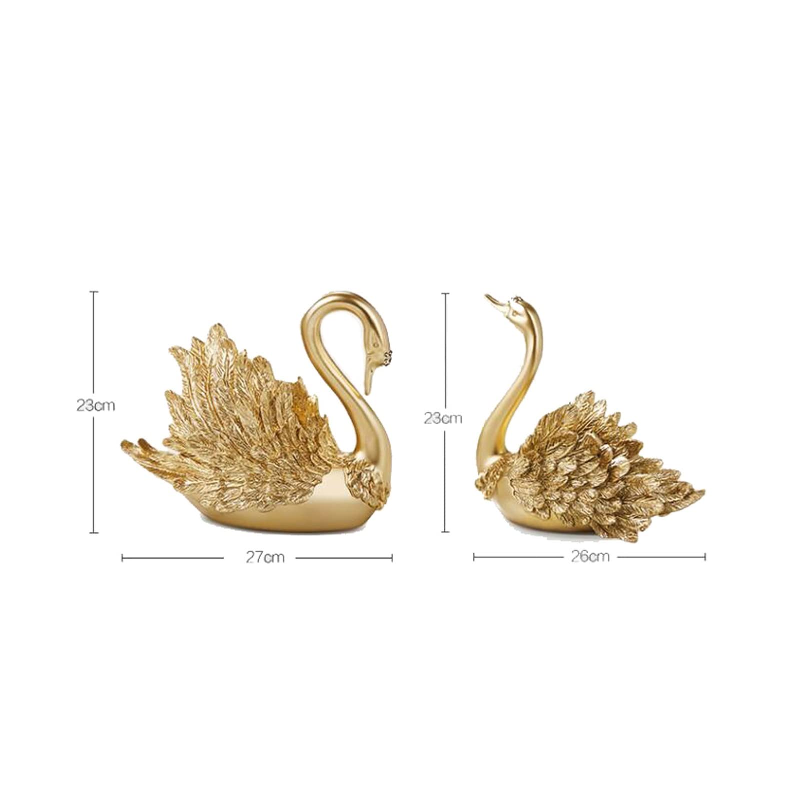 Elegant Golden Swan Resin Decor Set - Perfect for Living Room, Bedroom, Office & Study Decor | Home Decoration Accents for Wedding, Anniversary & Housewarming Gifts