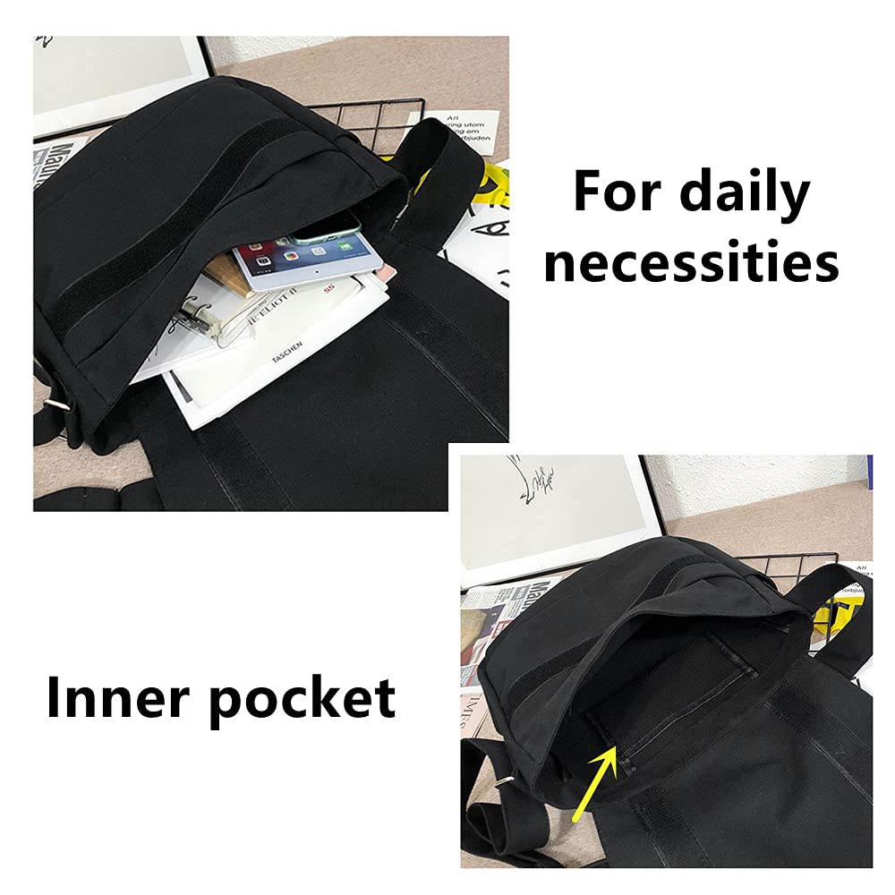 TopTie Classic Canvas Messenger Bag - Durable Unisex Shoulder Bag for Men & Women - Perfect for Work, Travel & Everyday Use