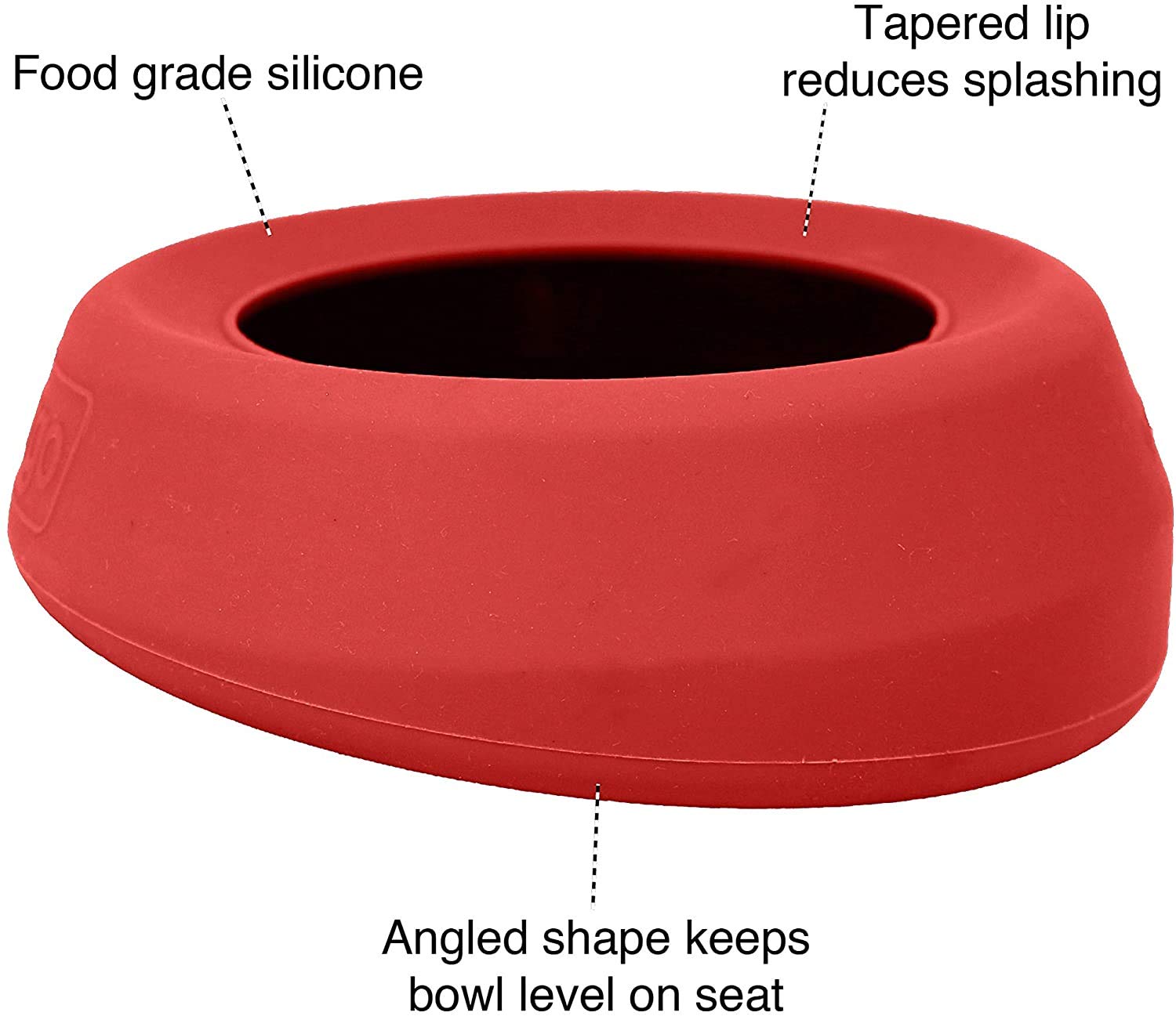 Kurgo Splash-Free Wander Water Bowl - 24oz No Spill Portable Dog Travel Bowl for Car Rides & Outdoor Adventures - Mess-Proof Chili Red Pet Bowl for Hiking, Camping & Road Trips