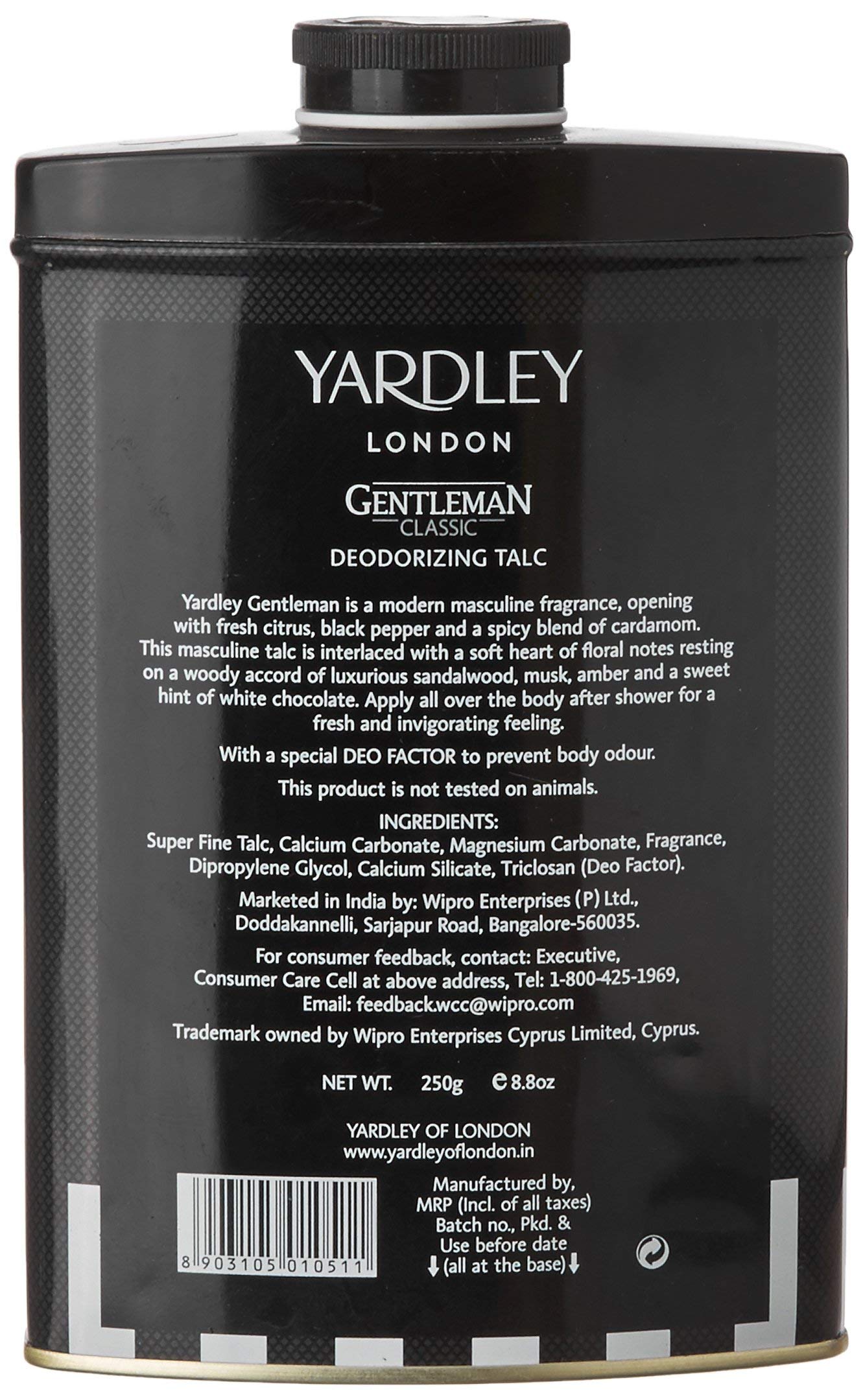Yardley London Gentleman Talcum Powder for Men - 100g | Fresh Scent, Smooth Finish | Ideal for Post-Shave & Daily Use