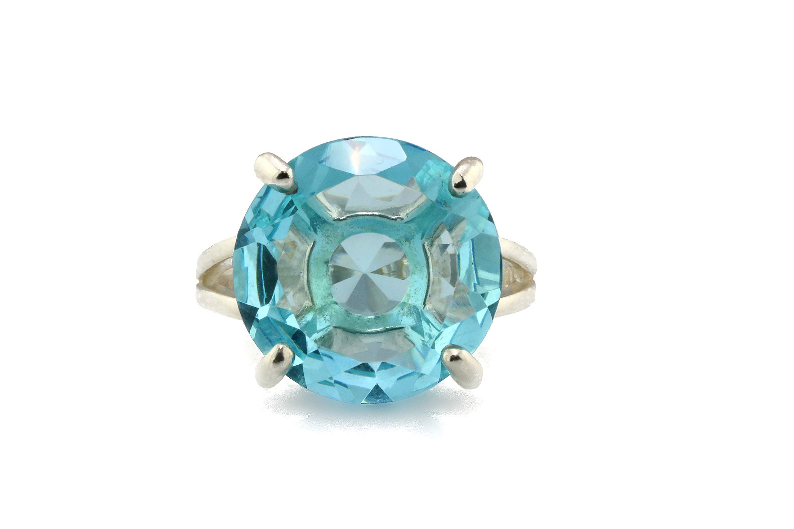 Maximalist Blue Topaz Ring - Handmade Sterling Silver Statement Ring for Women | Custom Birthstone Jewelry, Artisan Gemstone Fashion Ring | Perfect for Gifts, Weddings & Special Occasions