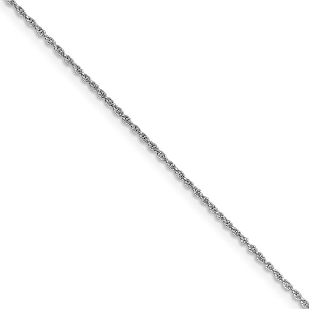 14K White Gold Solid Baby Rope Chain Necklace - 1.1mm Thin & Durable Black Bow Pendant Jewelry for Women, Perfect for Valentine's Day Gifts, Anniversary Presents & Everyday Elegance