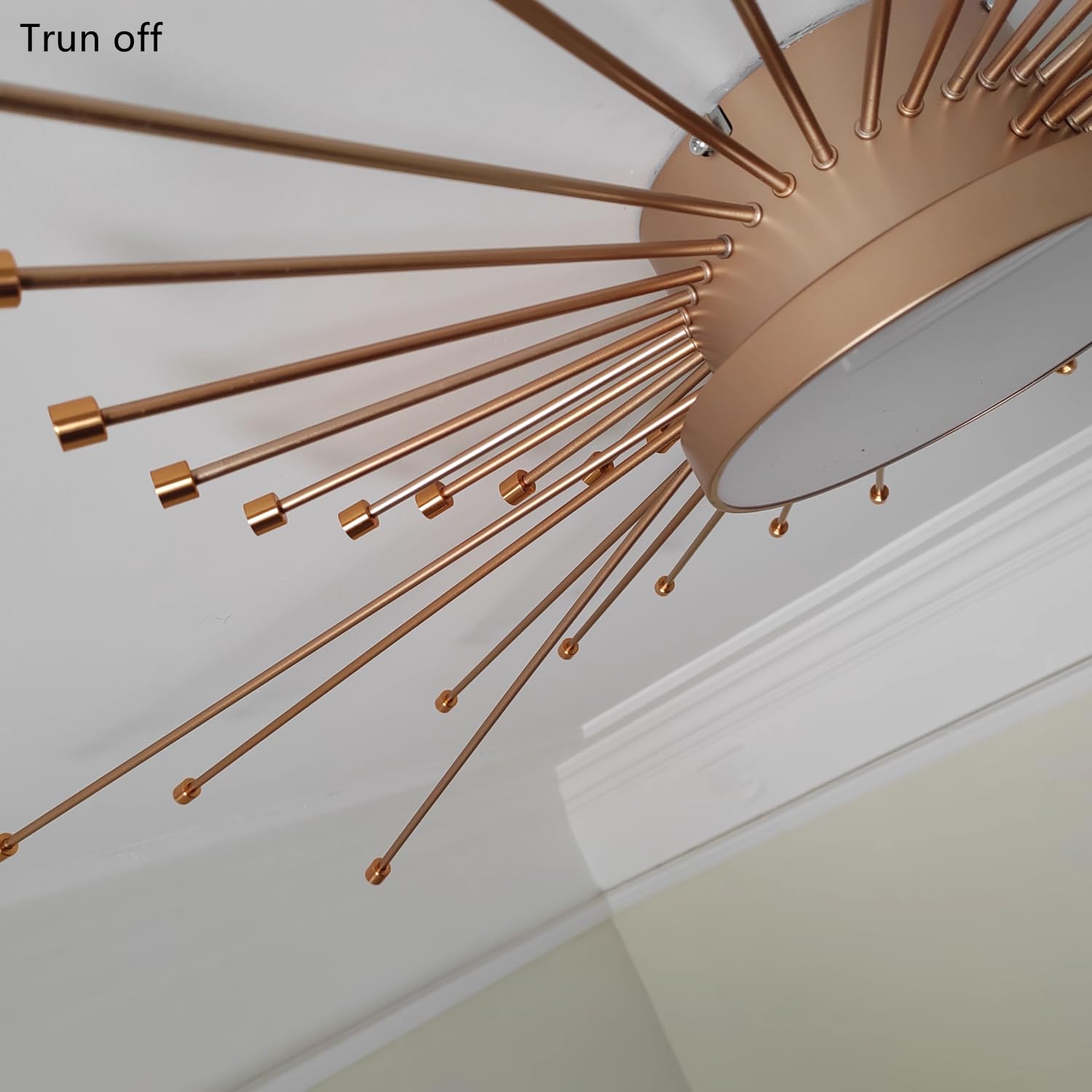 Modern Sputnik Ceiling Light Fixture - 28+1 Head Gold LED Starburst Chandelier, Semi-Flush Mount Linear Acrylic Spiral Design for Living Room, Bedroom, Dining Room & Office Lighting