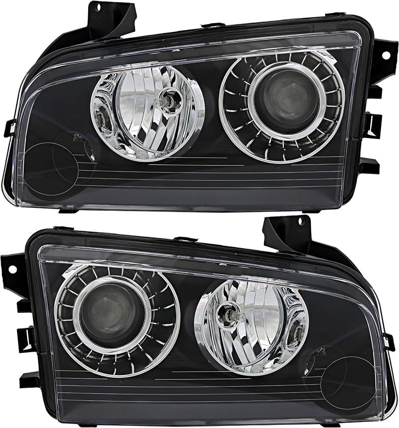 2008-2010 Dodge Charger HID Headlights Set - Driver & Passenger Side Replacement Lamps for Improved Night Visibility | Perfect for Road Trips, Commuting & Night Driving