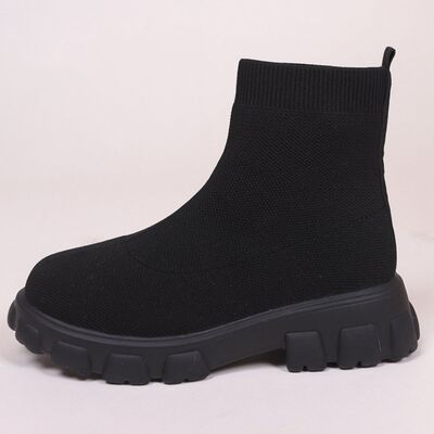 Women's Mesh Round Toe Platform Boots - Chunky Heel Ankle Booties for Casual Outfits & Street Style | Perfect for Fall, Winter & Everyday Wear
