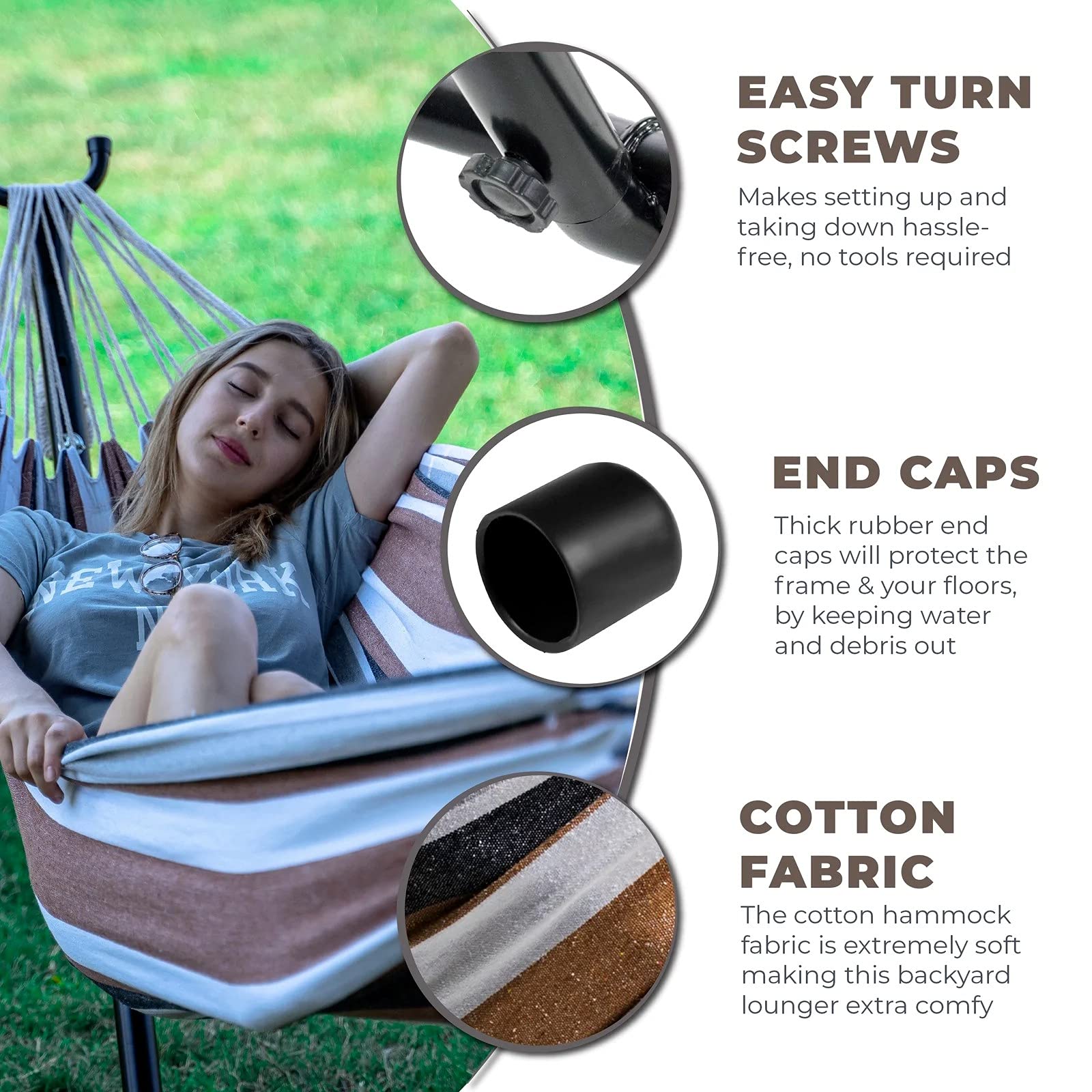 **Double Hammock with Space-Saving Steel Stand & Carry Bag – Heavy Duty 2-Person Hammock Bed for Outdoor, Garden, Yard, Patio – 250lb Capacity Adjustable Freestanding Hammock – Perfect for Camping, Backyard Relaxation & Beach Lounging**