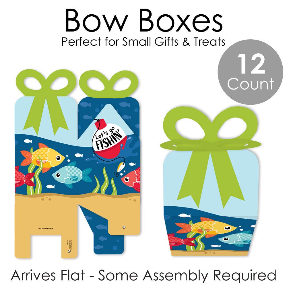 Let’s Go Fishing Gift Boxes - 12pcs Fish Theme Party Favors for Birthdays & Baby Showers