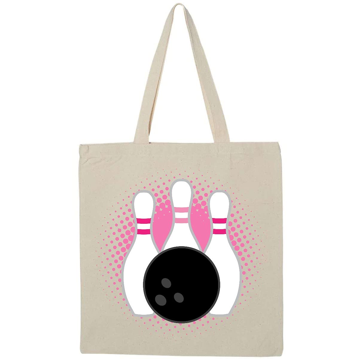 Inktastic Bowling Pins Cute Bowler Tote Bag - Stylish Reusable Shopping Bag for Bowling Enthusiasts & Sports Fans - Perfect for Gym, Grocery, and Casual Outings