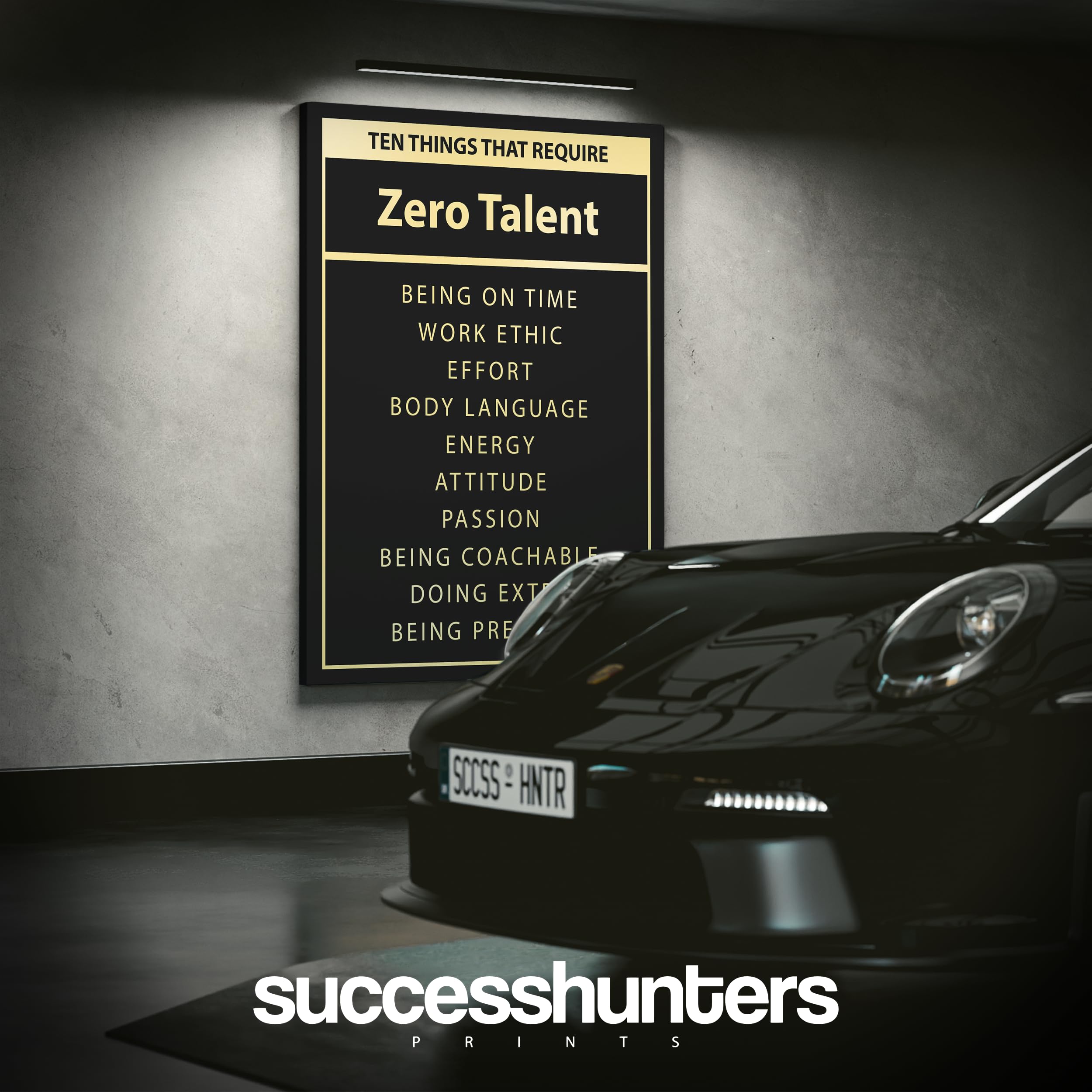 Zero Talent Inspirational Wall Art Decor – Handcrafted Motivational Canvas Print (36