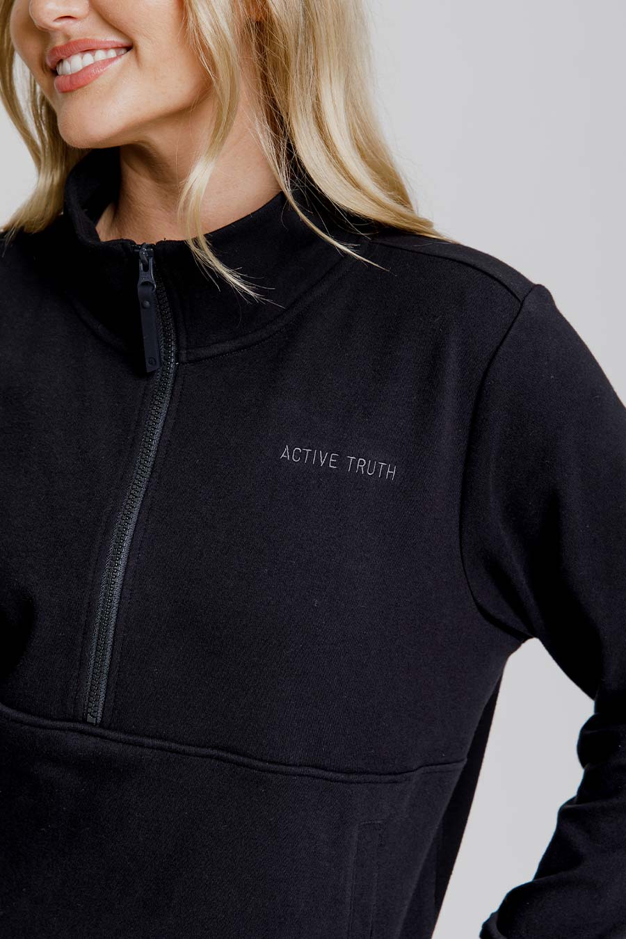 Reset Zip Sweater for Women - Black Pullover Hoodie | Cozy Casual Wear for Fall & Winter | Perfect for Outdoor Activities & Lounge