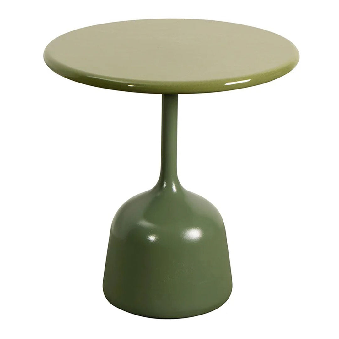 Round Coffee Table with Glossy Finish - Small Modern Accent Table for Living Room, Bedroom, or Office