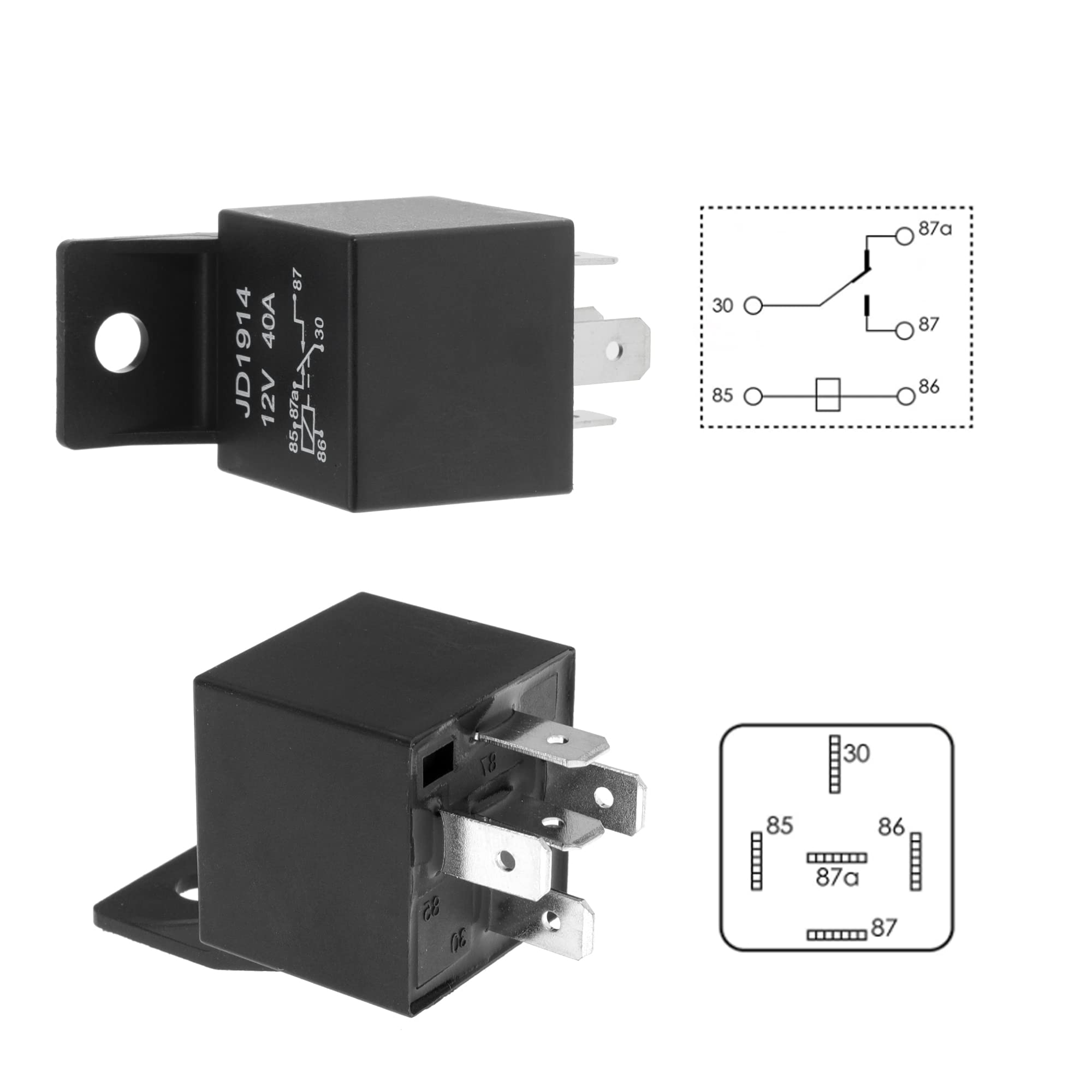 Dual Electric Fan Relay Kit with 40A Temperature Sensor Switch - 185°F On / 175°F Off - Waterproof Radiator Cooling Thermostat Wiring Harness for Car, Truck & SUV Cooling System Upgrade