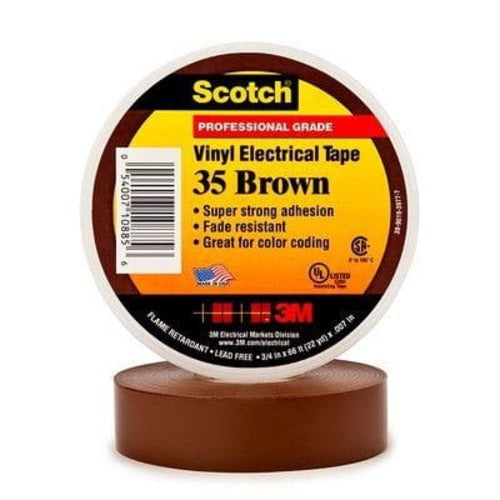 3M Vinyl Color Coding Electrical Tape 3/4 Inch x 66 Feet - Waterproof, Insulating Tape for Electrical Wiring, Cable Marking & DIY Projects - Ideal for Home, Office & Industrial Use