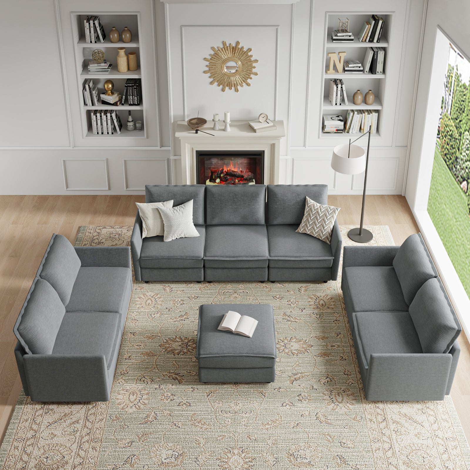 Harmetrix Oversized Soft Sectional Couch with Storage | Modern L-Shaped Sofa Bed with Hidden Compartment | Perfect for Living Room, Family Room & Small Spaces