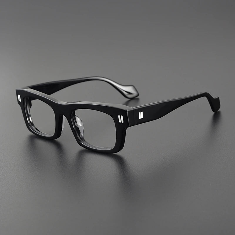 Stylish Black Unisex Square Acetate Eyeglasses Frame L2037 - Trendy Full Rim Glasses for Men & Women, Perfect for Reading, Work, and Fashion Accessories