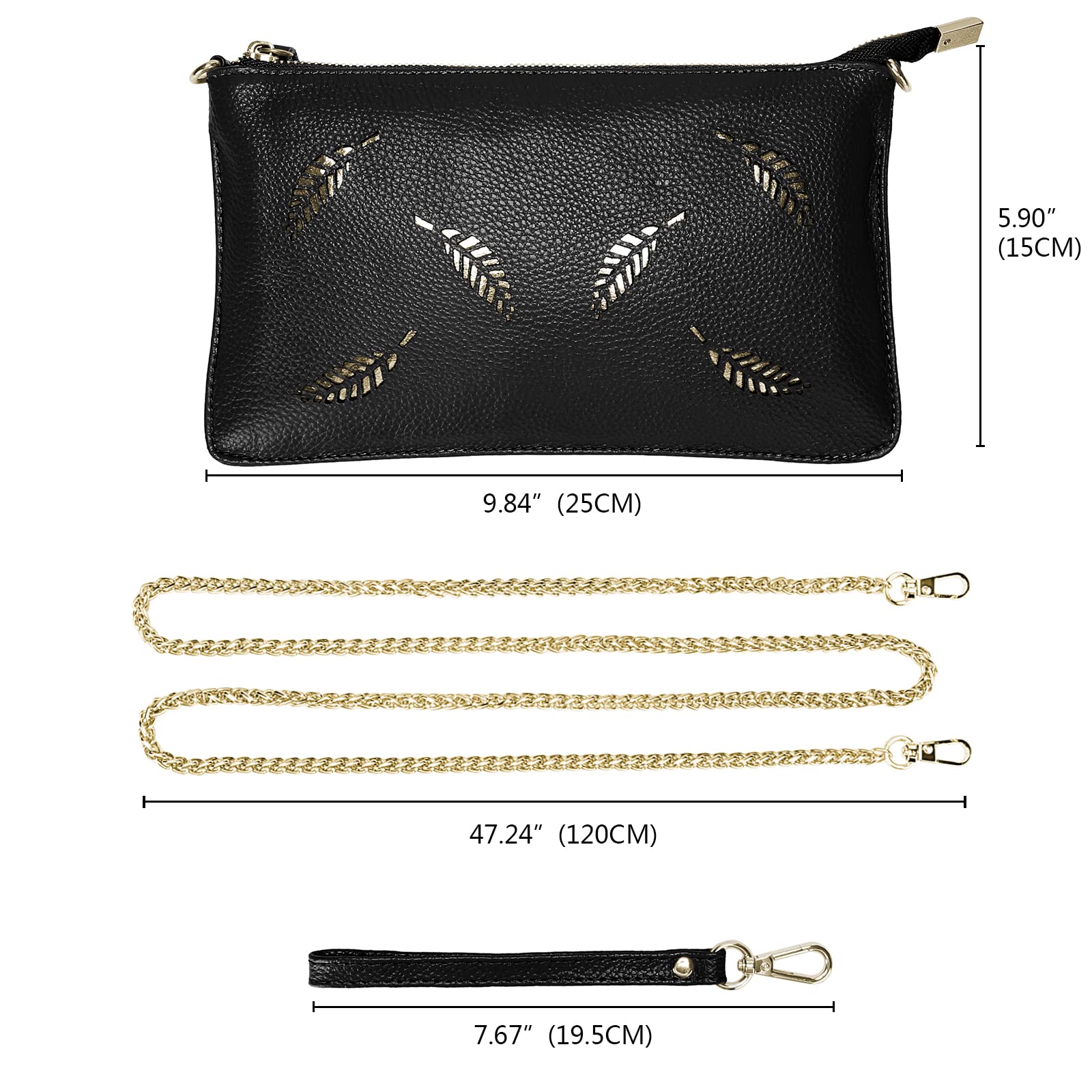 YALUXE Genuine Leather Crossbody Bag for Women - Phone Wallet Purse for Daily Use