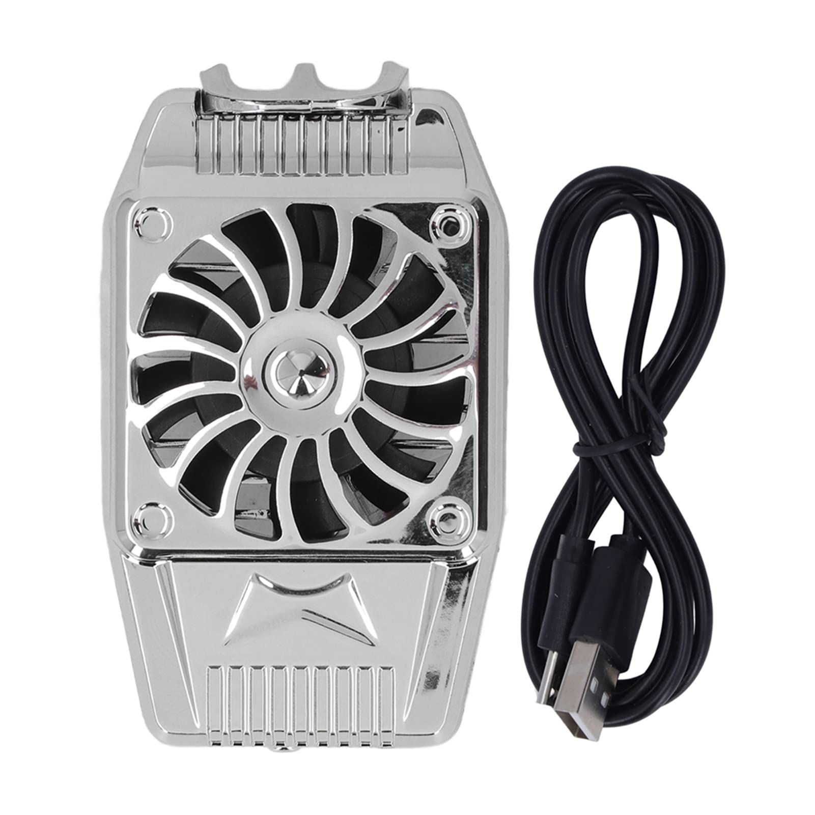 Milltrip Phone Cooling Fan Clip - Ultra Quiet, Rapid Cooling Gaming Phone Cooler with Heatsink for iPhone & Android - Perfect for Gaming, Streaming & Overheating Protection (Silver)