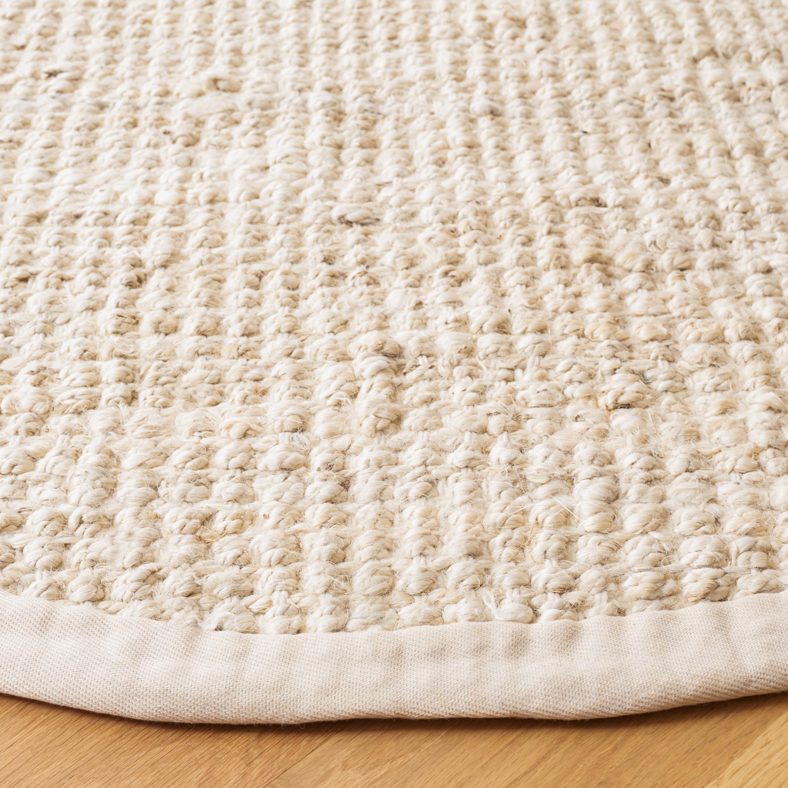 SAFAVIEH Natural Fiber Collection 9' Round Ivory NF730A Handmade Farmhouse Premium Jute Area Rug - Perfect for Living Room, Bedroom & Boho Home Decor