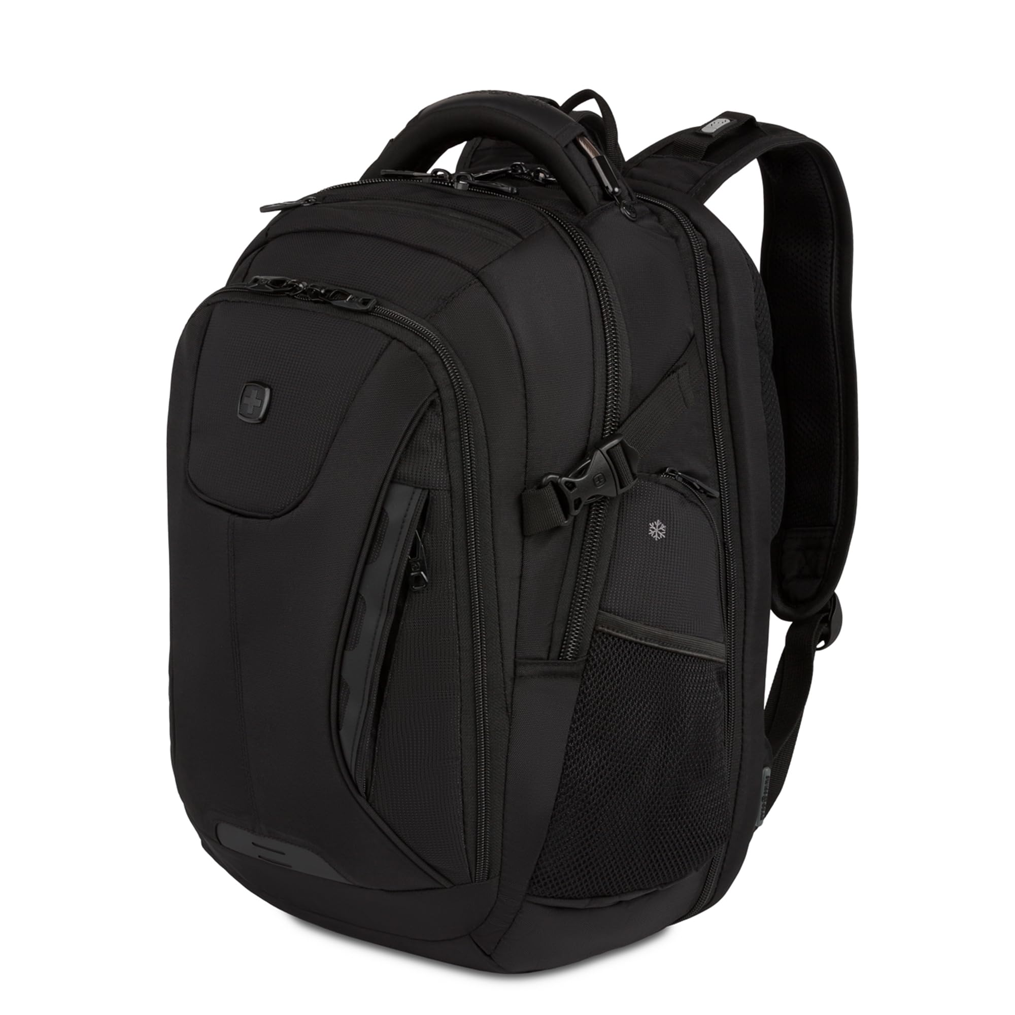 SwissGear ScanSmart Laptop Backpack for 15-Inch Notebook - Black Stealth | TSA-Approved Business Travel & College Commuter Bag
