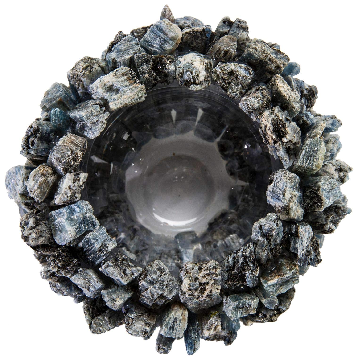 Natural Kyanite Cluster Crystal Vase - Handcrafted Healing Geode for Home Decor, Meditation & Energy Healing | Unique Spiritual Gift for Yoga & Reiki Practitioners