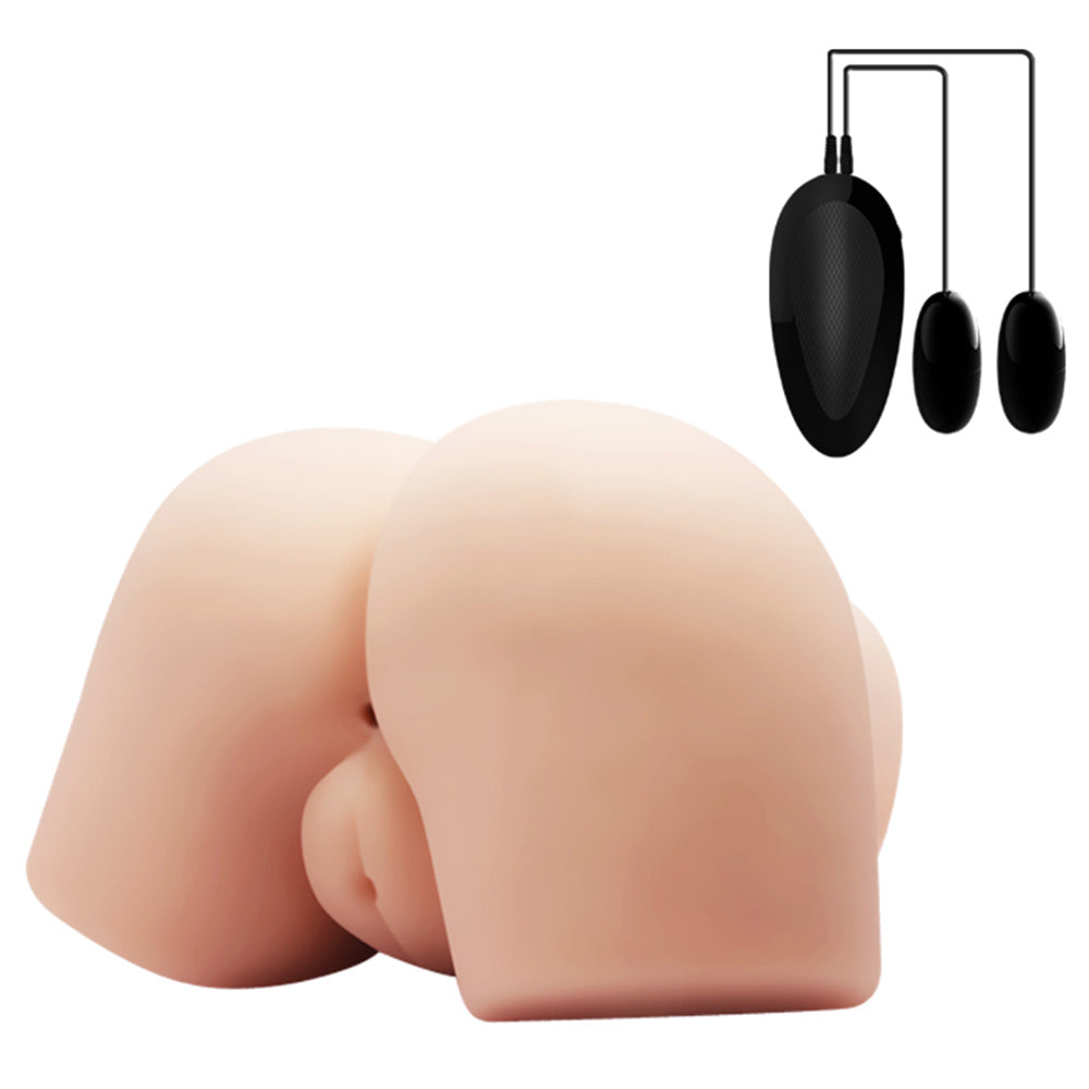 Crazy Bull Realistic Vibrating Vagina & Anal Masturbator for Men - Ultra Soft Skin-Like Texture - Waterproof & Rechargeable Adult Toy for Solo Play & Couples Fun