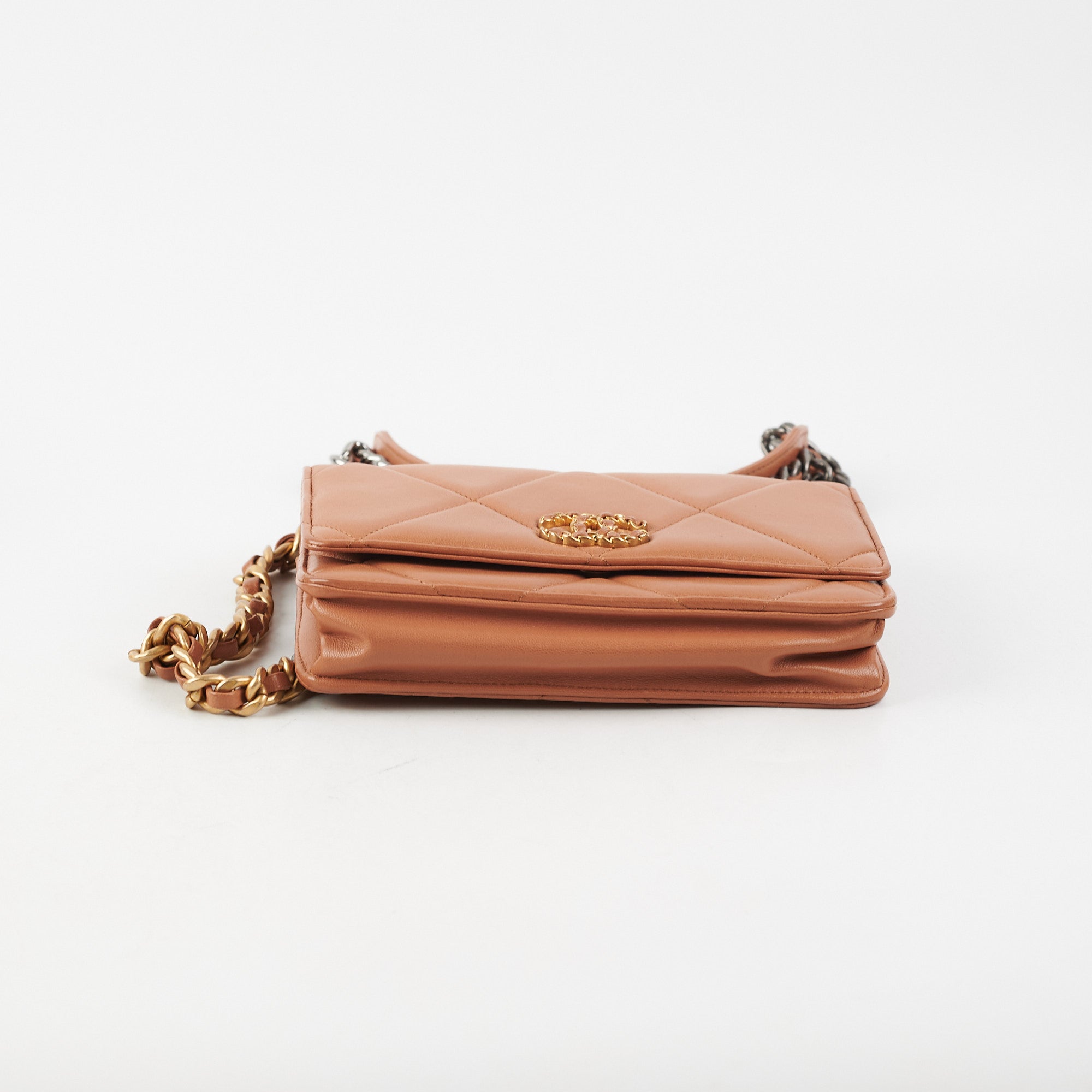 Chanel 19 Wallet on Chain WOC Lambskin Leather Crossbody Bag in Caramel - Perfect for Everyday Use, Date Night & Special Occasions