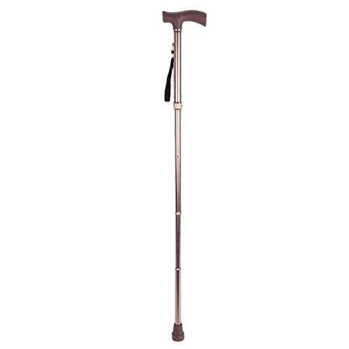 Foldable Adjustable Walking Cane for Seniors - Lightweight Alloy Crutch with Non-Slip Rubber Tip - Ideal for Elderly Safety, Hiking, Travel & Mobility Assistance (Bronze)