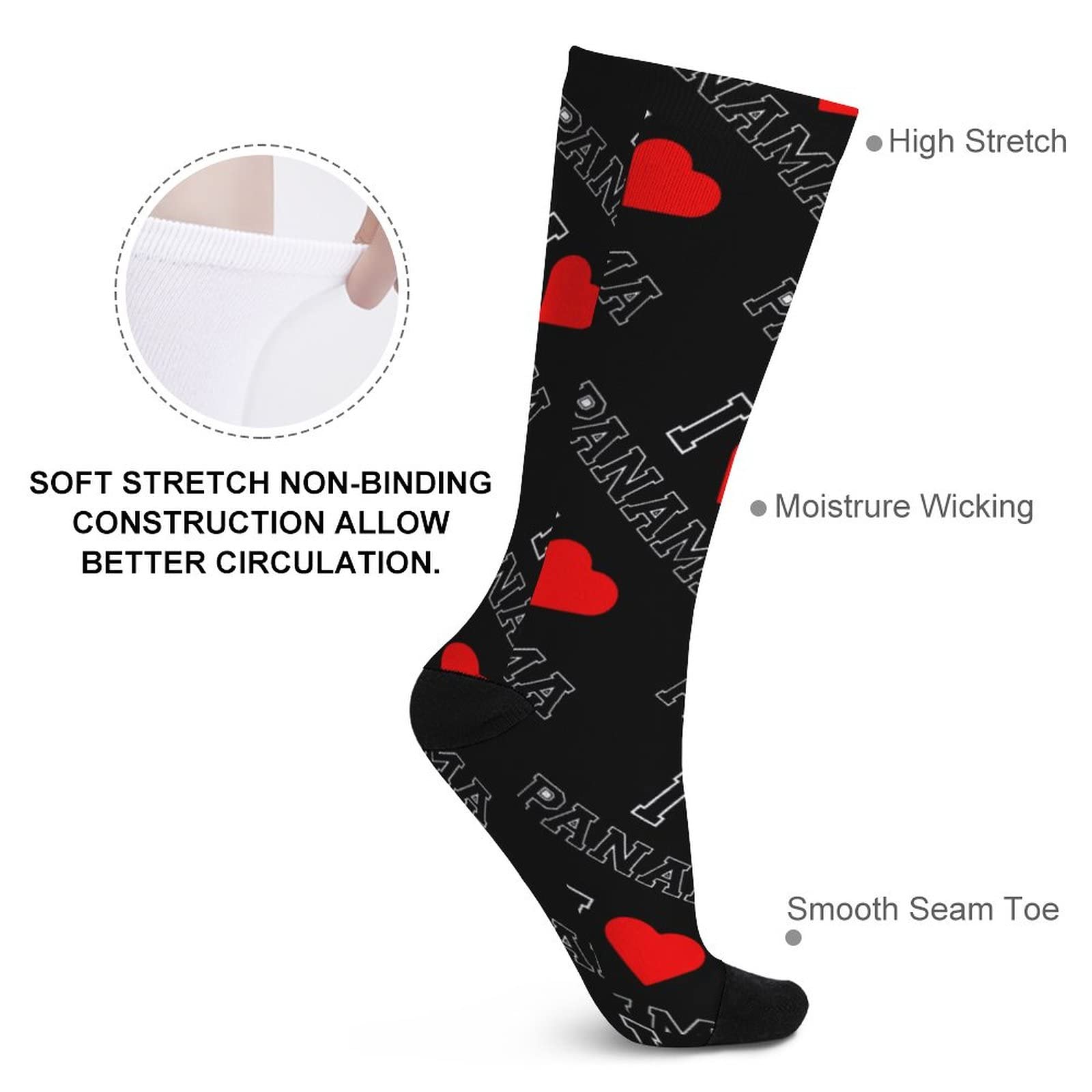 Panama High Stockings - Printed Tube Socks for Men & Women | Colorful Athletic Socks for Running, Hiking & Winter Warmth | Unisex Sports Socks