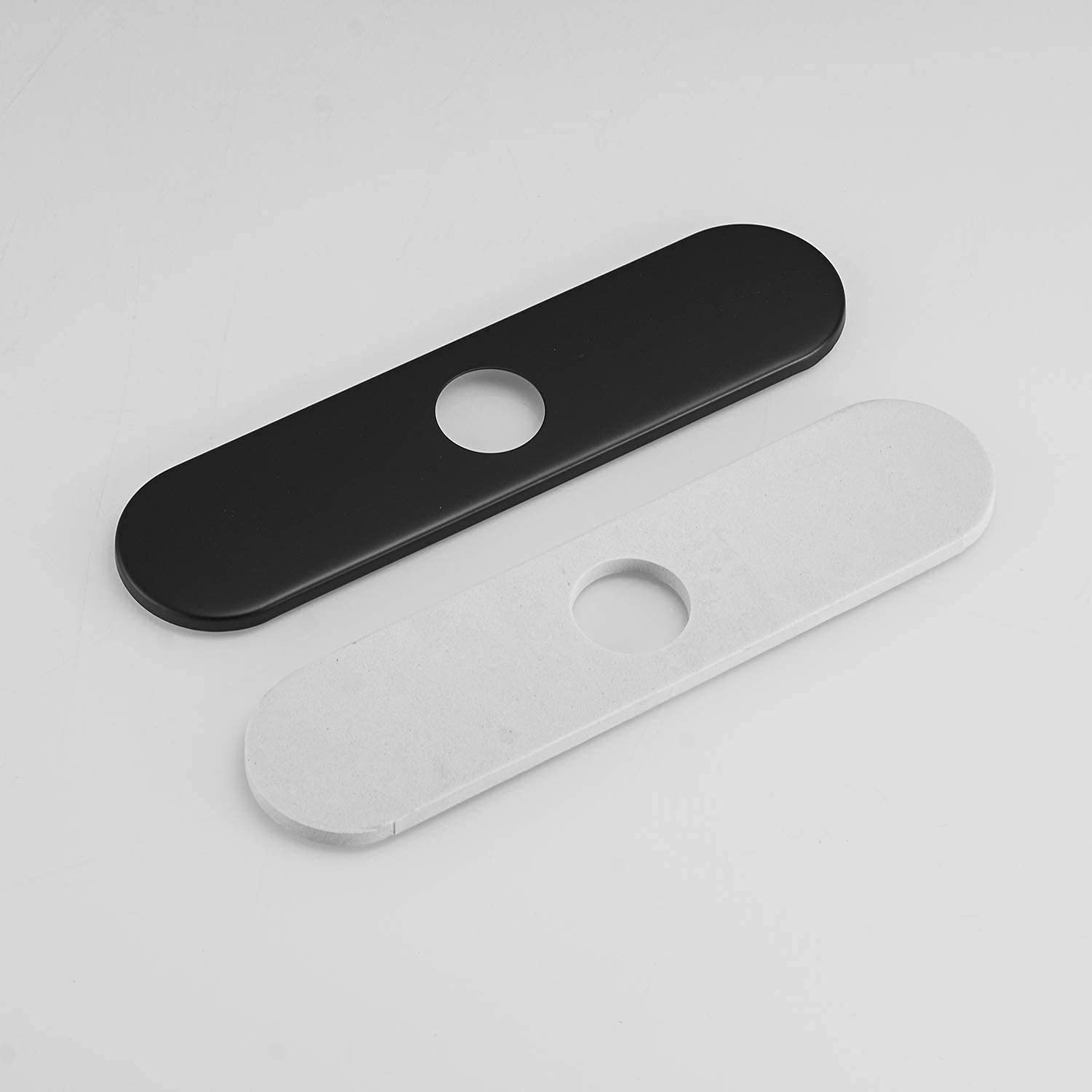 Homevacious 10.2 Inch Stainless Steel Sink Faucet Hole Cover - Black Circular Deck Plate Escutcheon for Bathroom & Kitchen Faucets | Perfect for Renovation, Remodeling & Leak Prevention