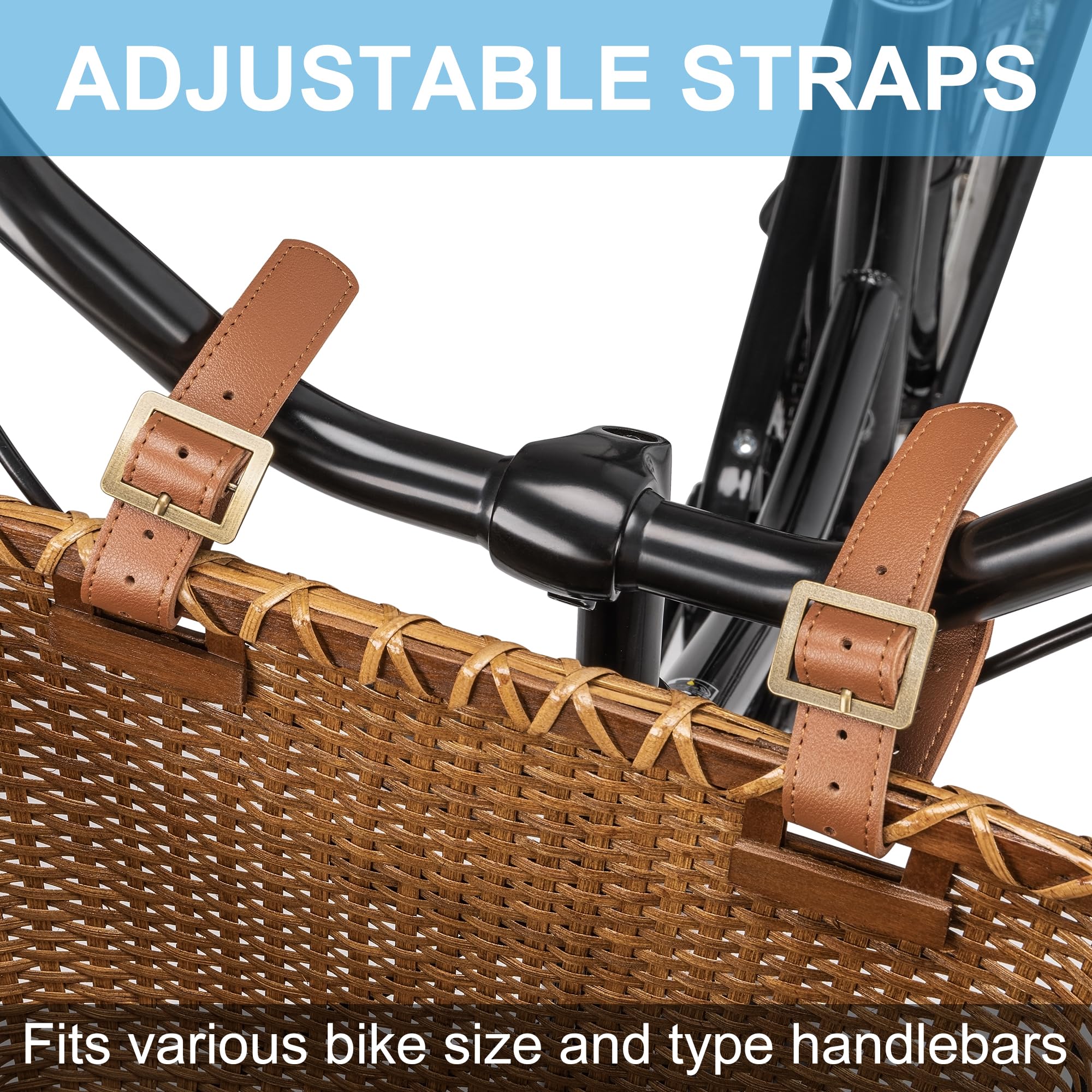 Handmade Rattan Bike Basket for Women - Retro Style Front Bicycle Basket for Adults | Perfect for Groceries, Picnics & Commuting