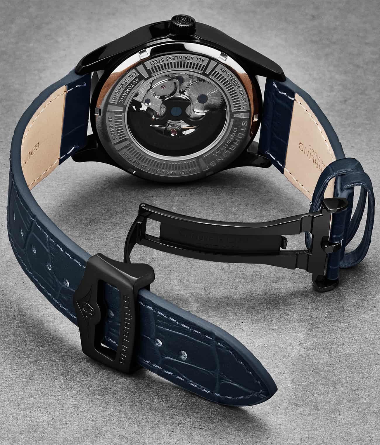 22mm Genuine Leather Watch Strap with Stainless Steel Deployant Buckle - Compatible with Most Watches - Perfect for Dress, Business & Casual Wear